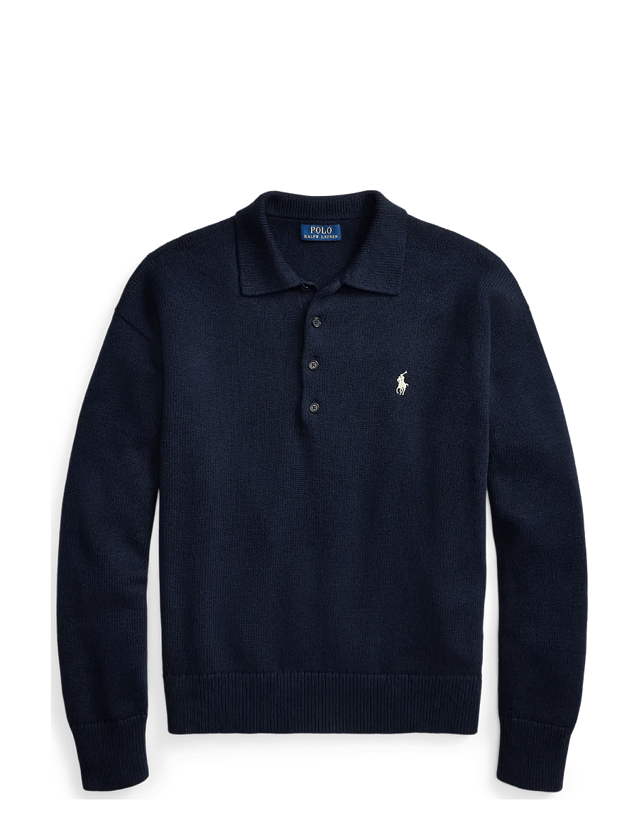 Polo Ralph Lauren - Relaxed Fit Flag Cotton Sweater - navy combo - 1
