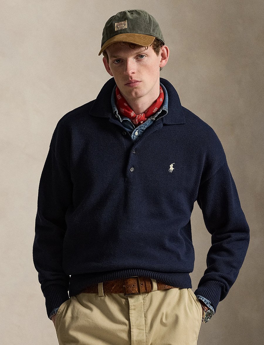 Polo Ralph Lauren - Relaxed Fit Flag Cotton Sweater - navy combo - 0