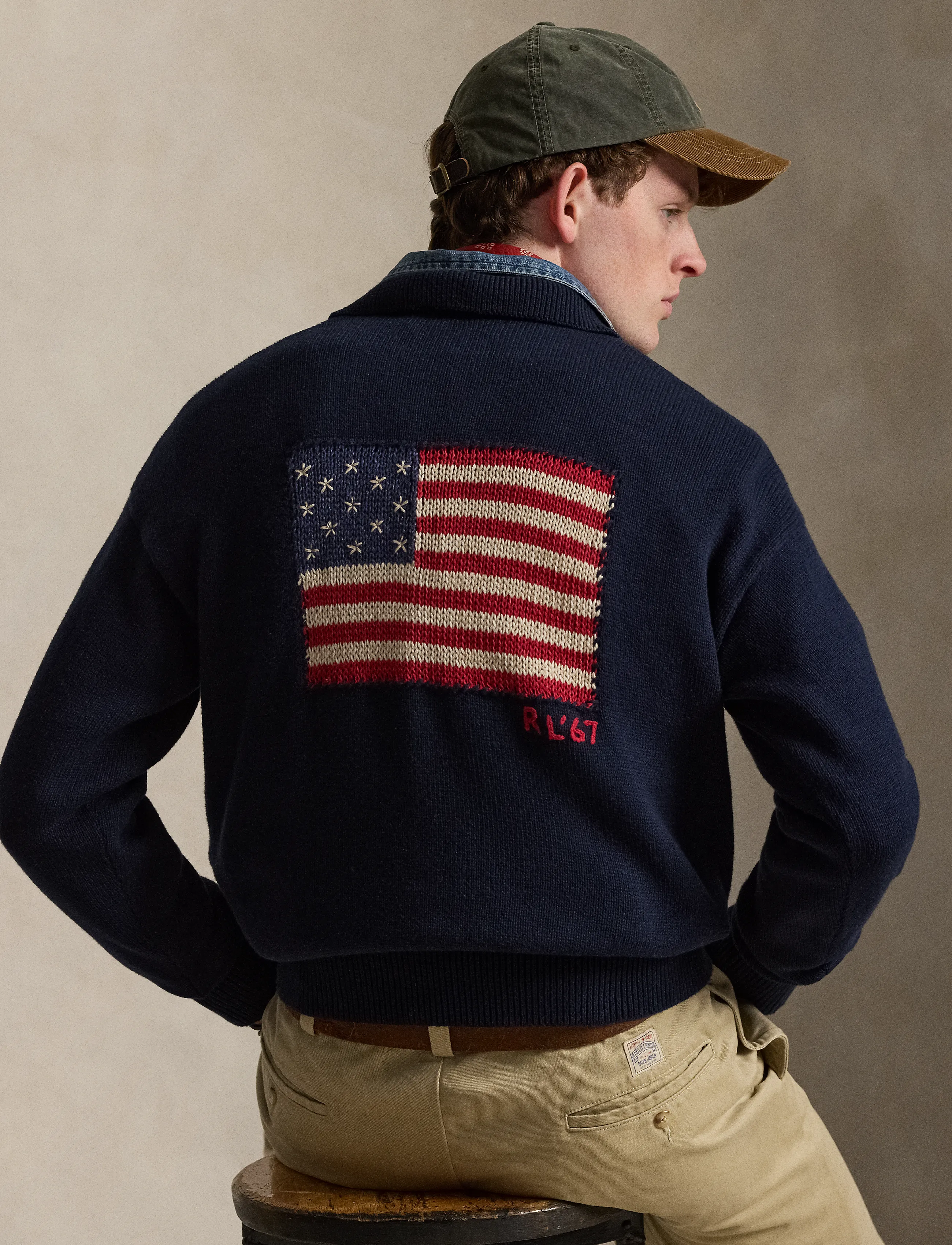 Polo Ralph Lauren - Relaxed Fit Flag Cotton Sweater - navy combo - 2