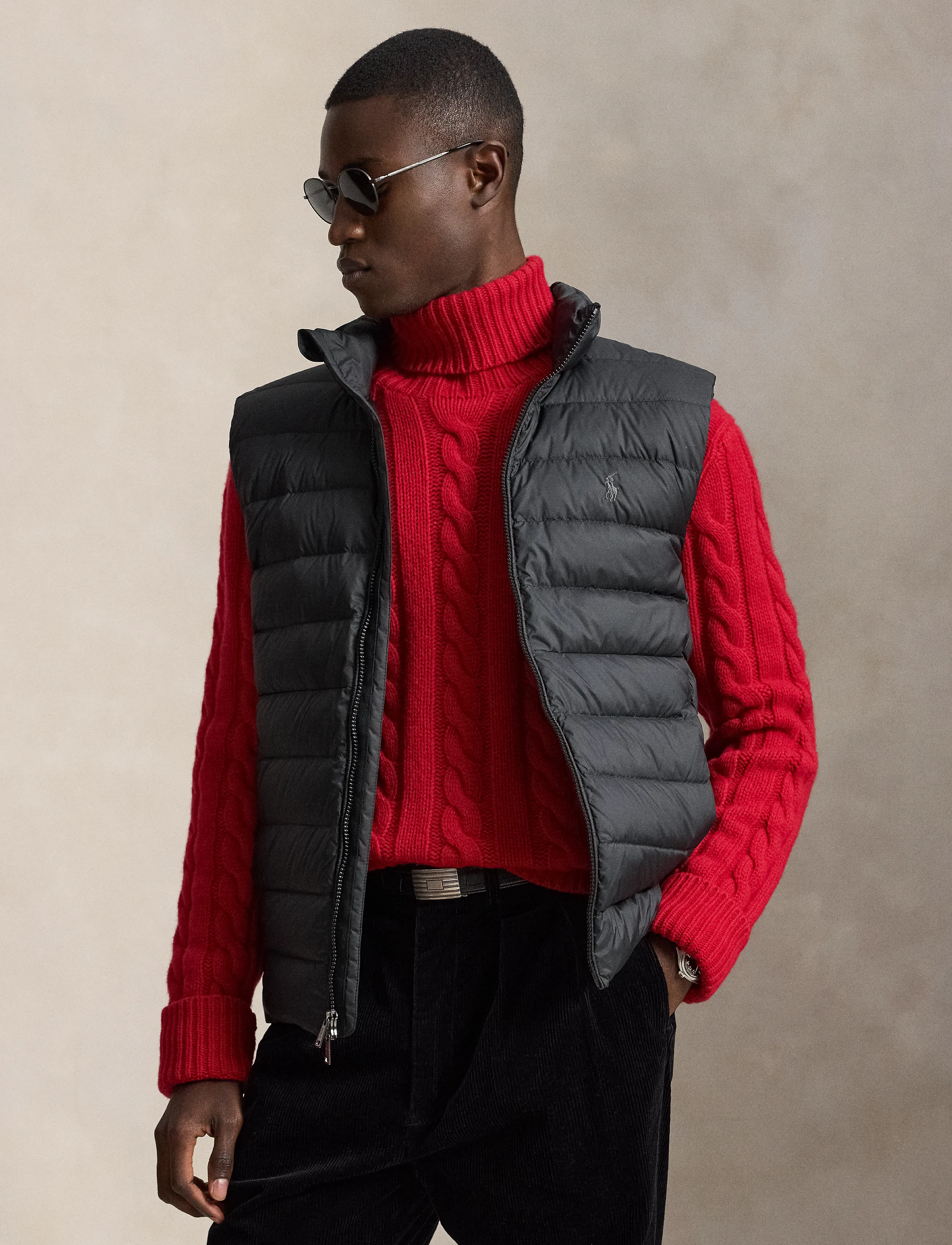 Polo Ralph Lauren Matte Perpetual-Wvn-Vest, XXL, Designer, Schwarz - Westen, Männerswear