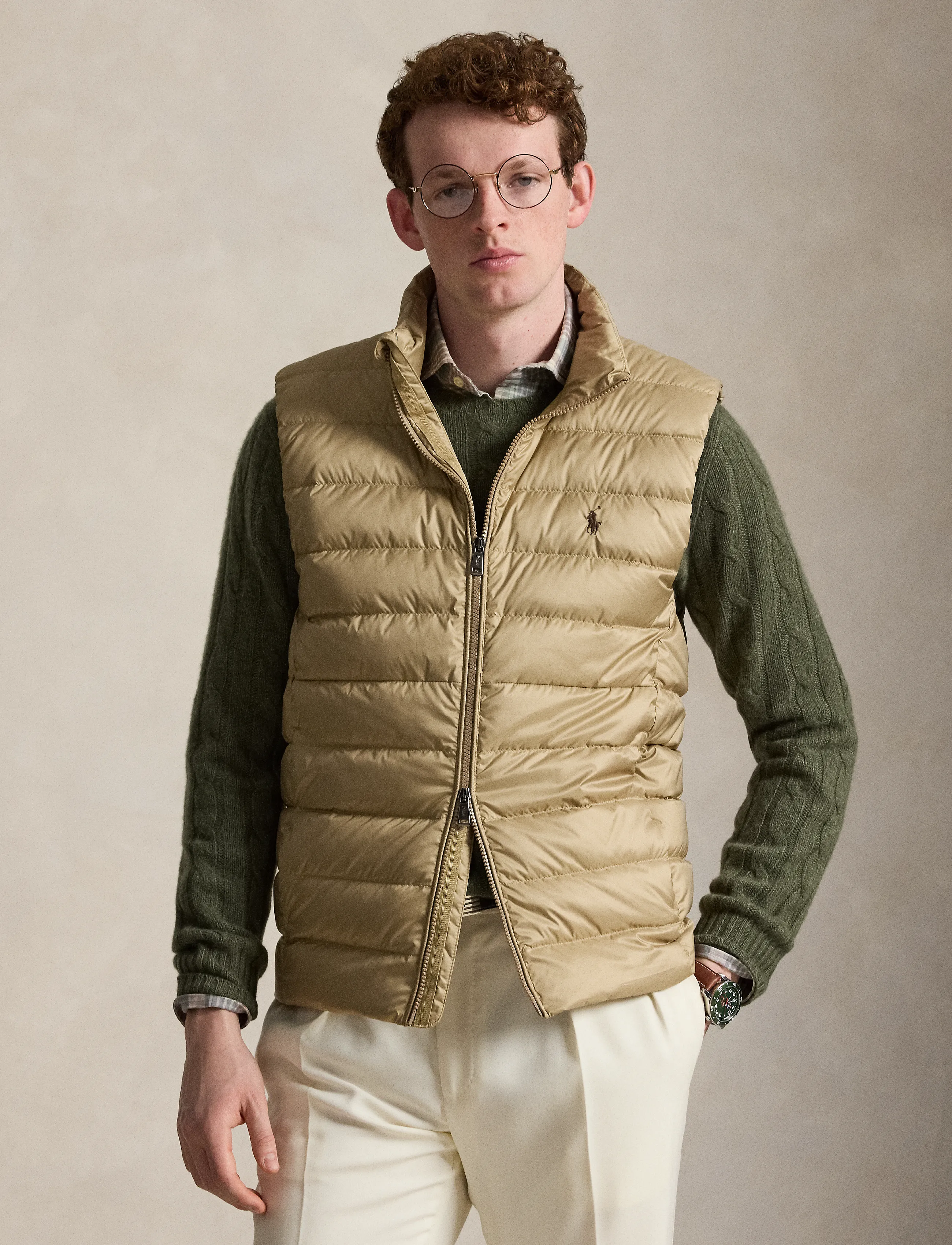 Polo Ralph Lauren The Colden Packable Down Vest - Kleidung - RL KHAKI / beige