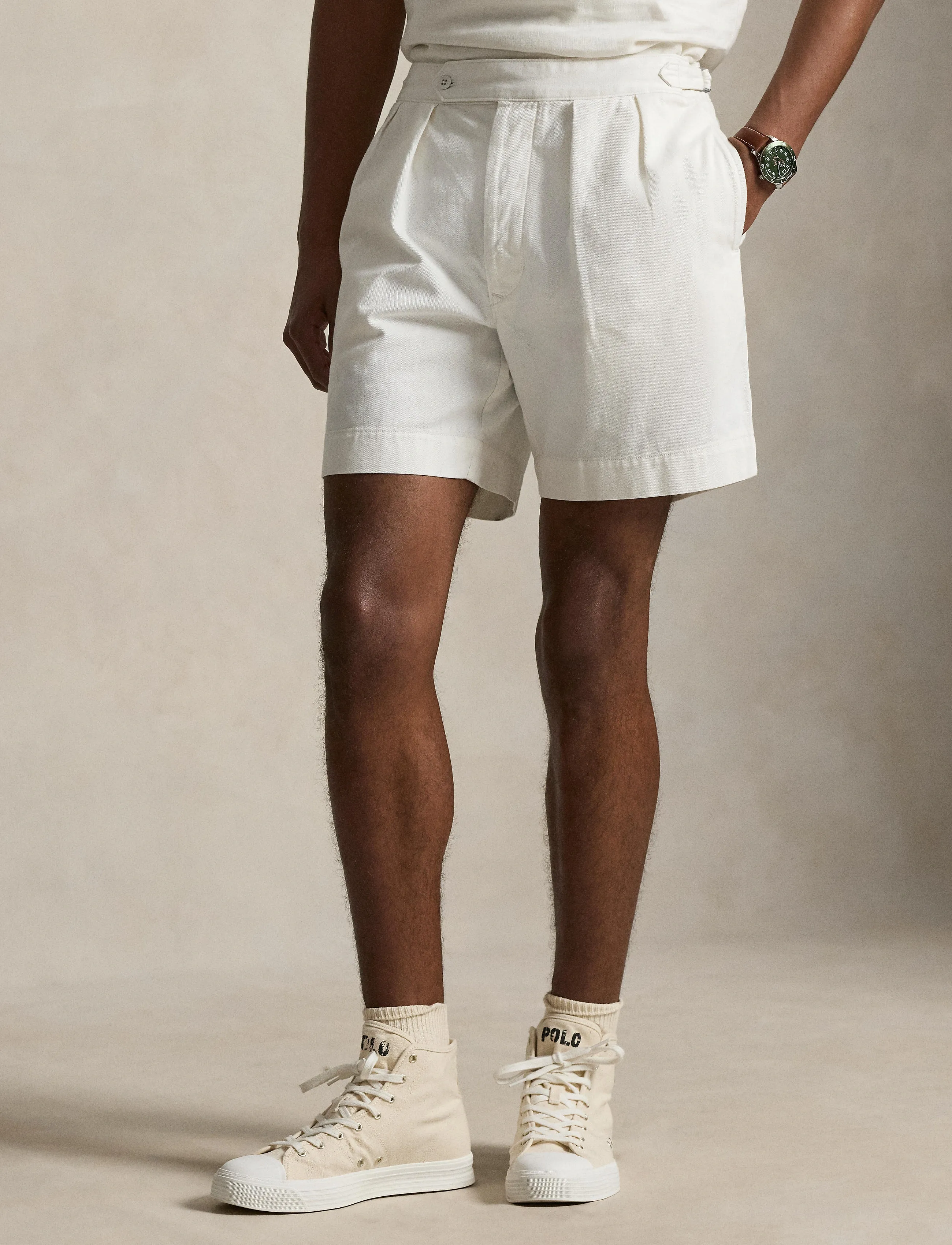 Polo Ralph Lauren 7-Inch Relaxed Fit Twill Officer's Short - Vacation essentials - DECKWASH WHITE / cream