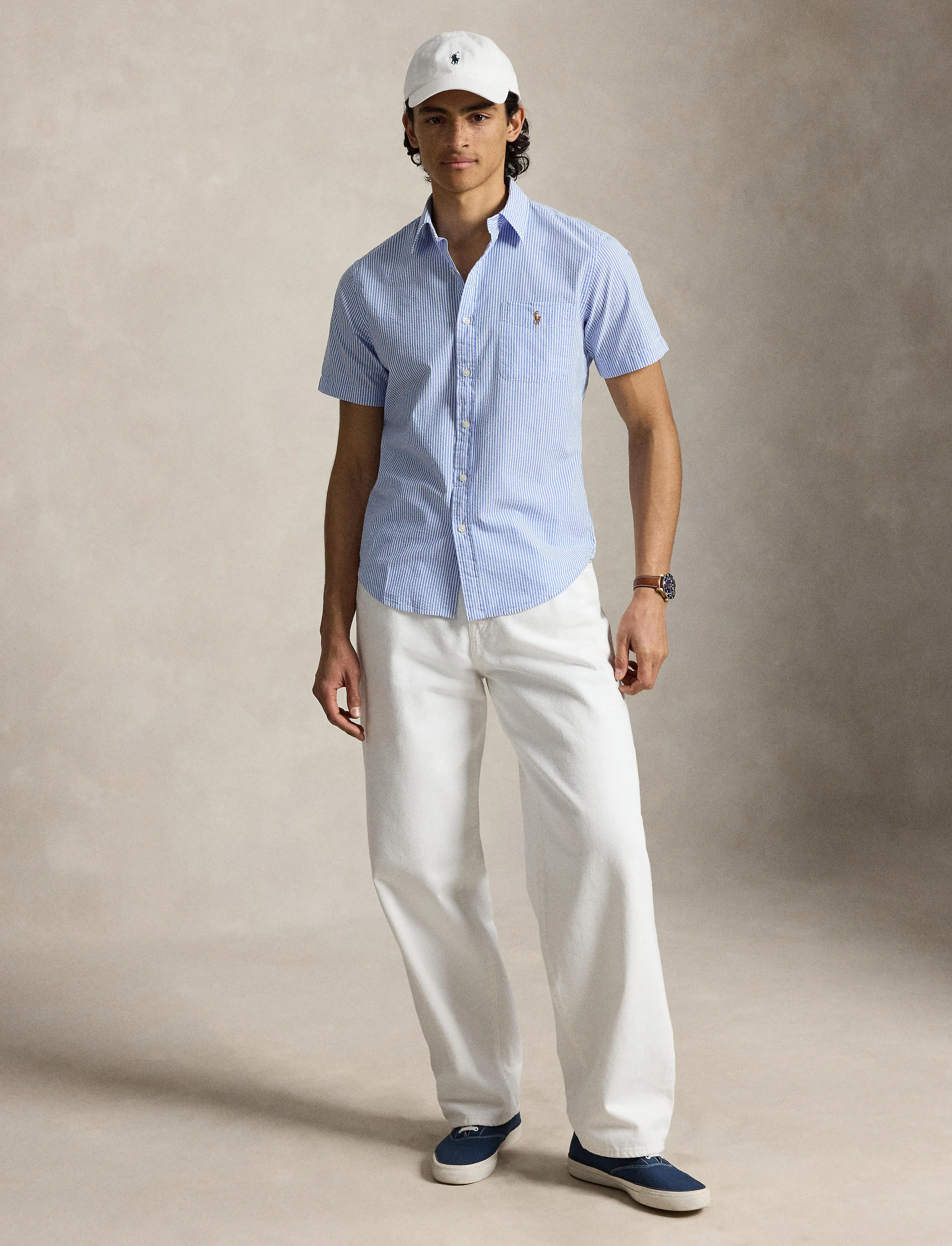 Polo Ralph Lauren Y/D SEERSUCKER-WVN-SHIRT - Riided - 7310A BLUE/WHITE / blue