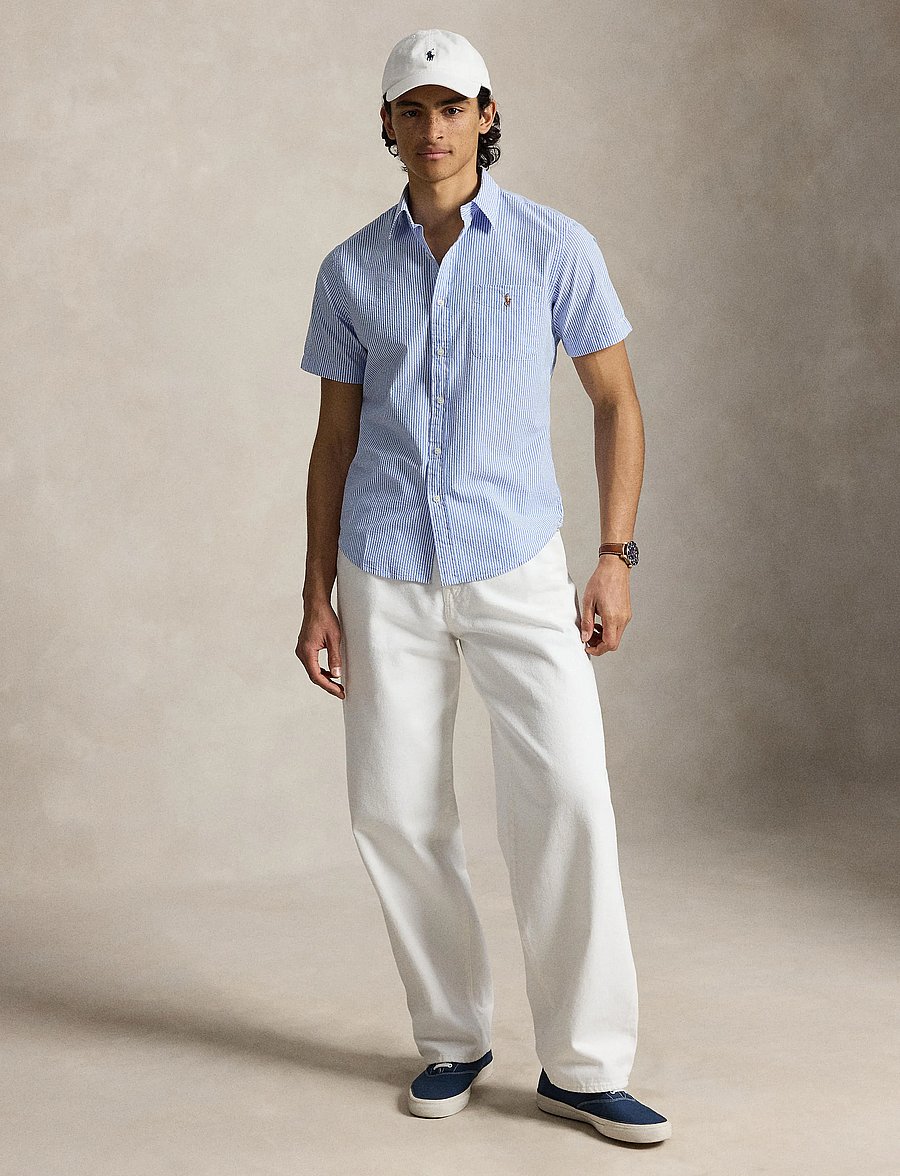 Polo Ralph Lauren - Y/D SEERSUCKER-WVN-SHIRT - stribede skjorter - 7310a blue/white - 0