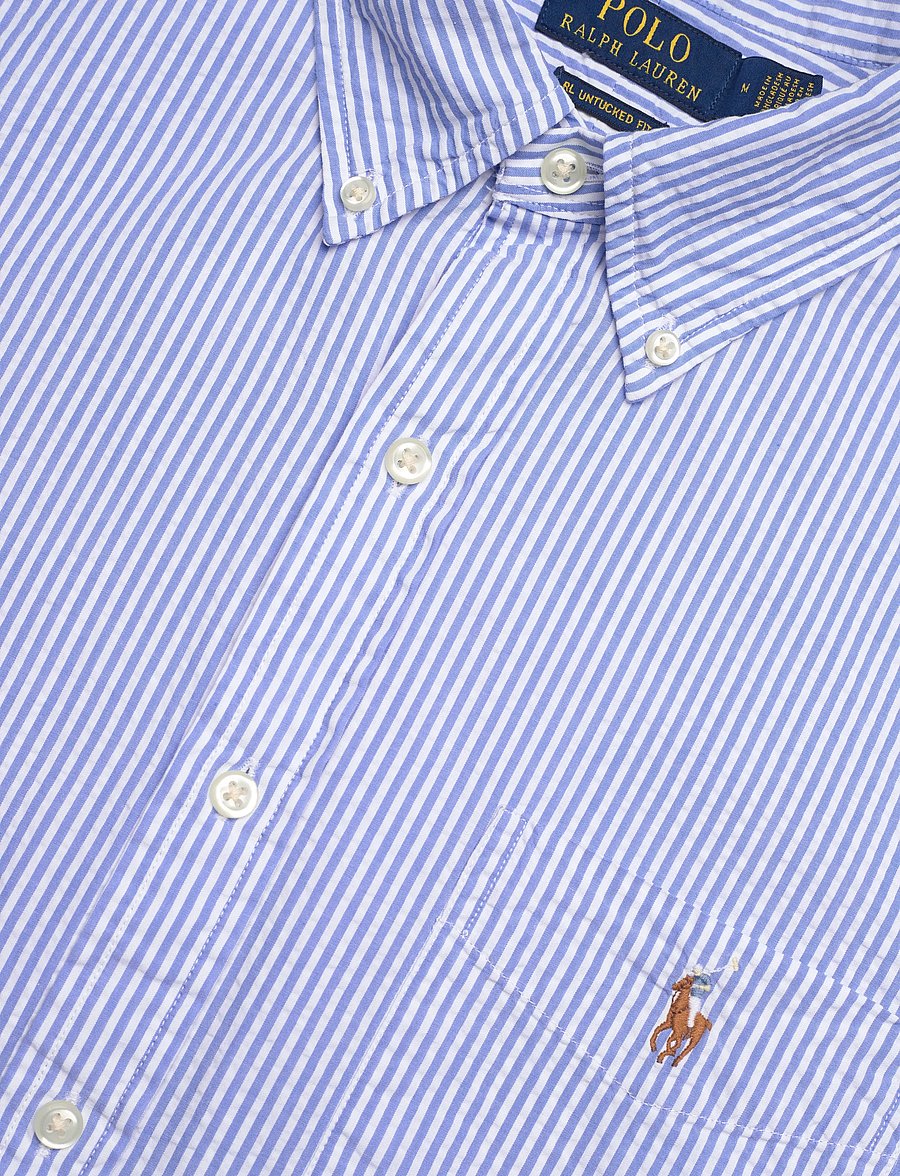 Polo Ralph Lauren - Y/D SEERSUCKER-WVN-SHIRT - stribede skjorter - 7310a blue/white - 5