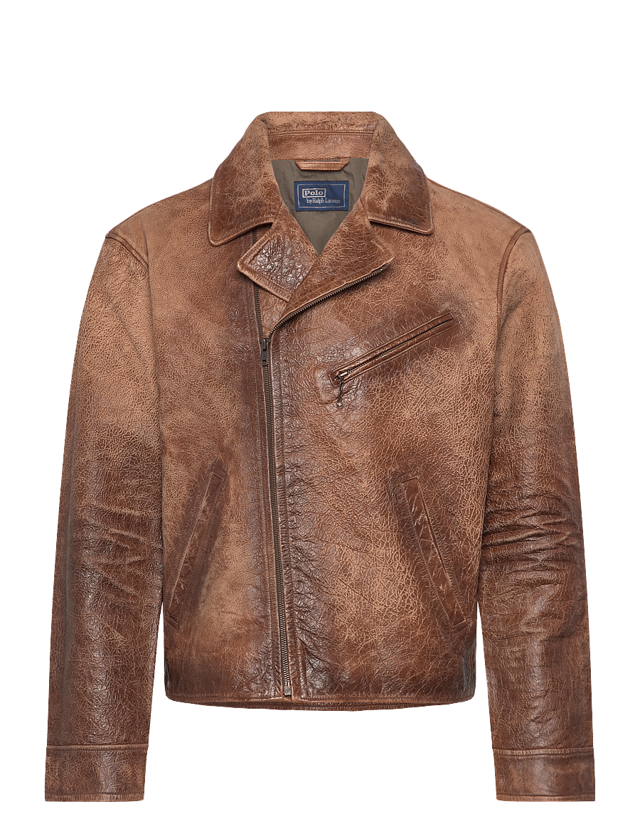 Polo Ralph Lauren - Leather Newsboy Jacket - frühlingsjacken - brown x - 0