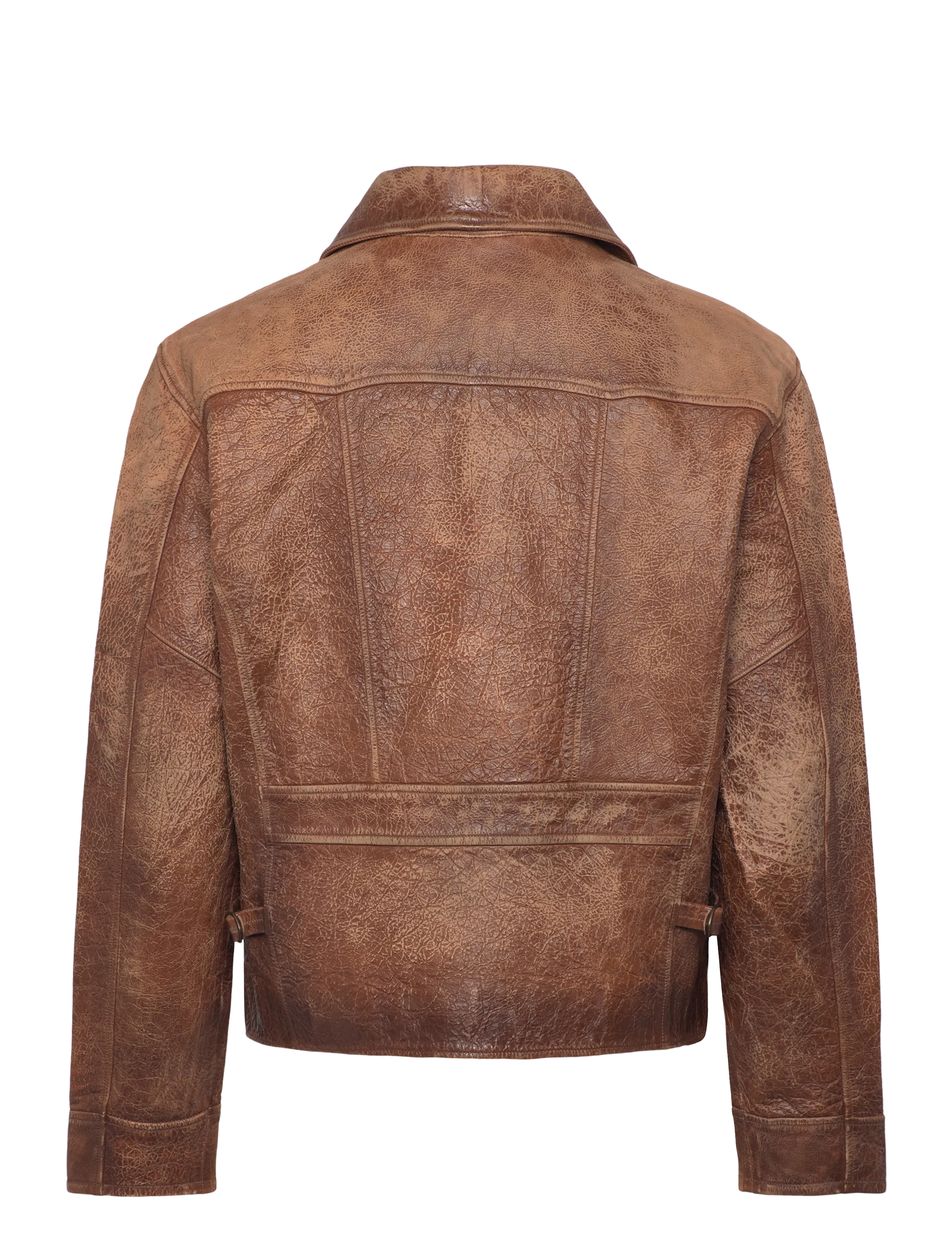 Polo Ralph Lauren - Leather Newsboy Jacket - forårsjakker - brown x - 1