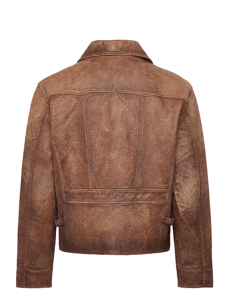 Polo Ralph Lauren - Leather Newsboy Jacket - frühlingsjacken - brown x - 1