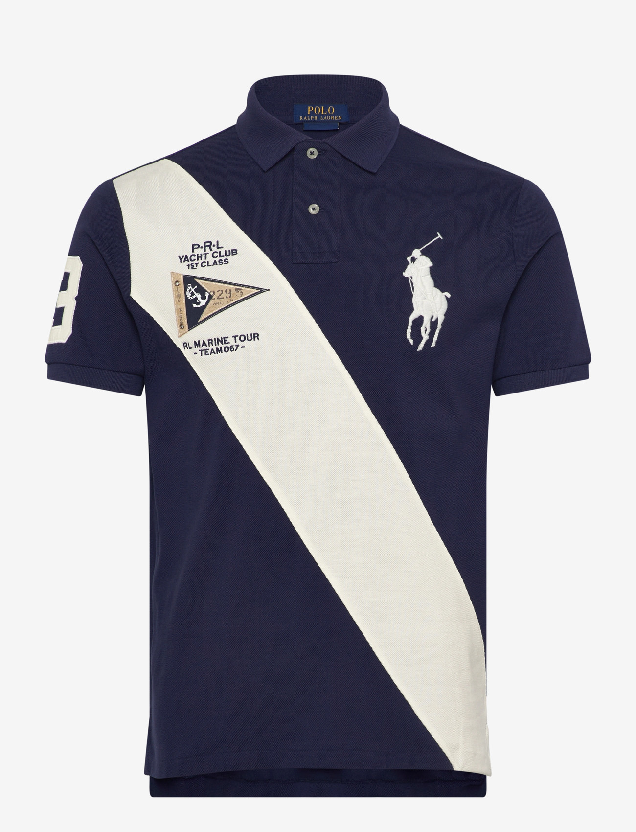 Polo Ralph Lauren - Custom Slim Fit Big Pony Mesh Polo Shirt - kortærmede poloer - newport navy/nevi - 0