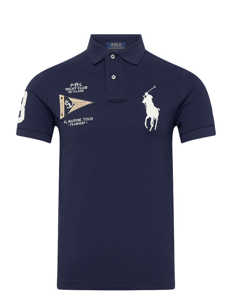 Polo Ralph Lauren - Custom Slim Fit Big Pony Polo Shirt - kortærmede poloer - newport navy - 0