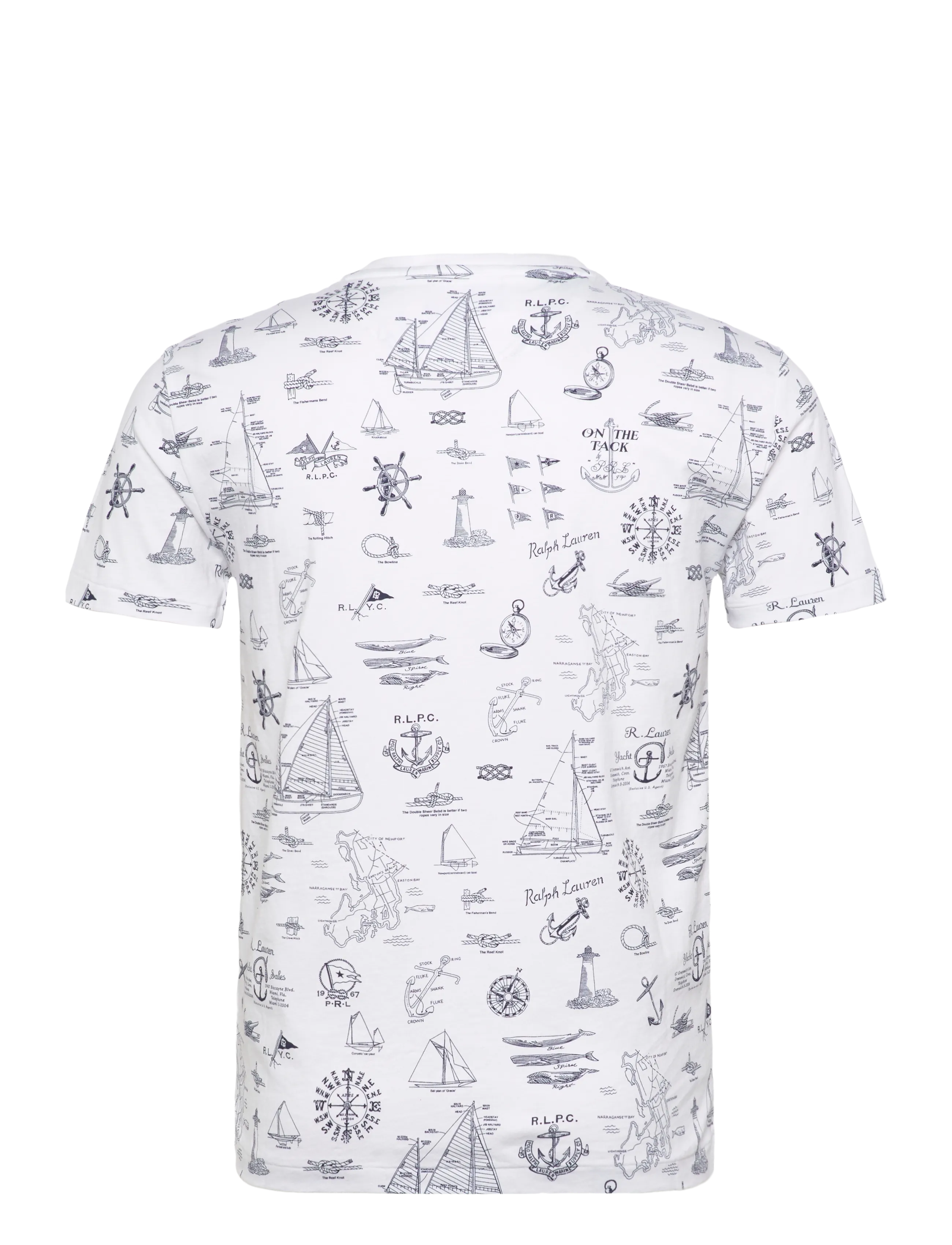 Polo Ralph Lauren - Custom Slim Fit Nautical Jersey T-Shirt - kortærmede t-shirts - seaward bound-whi - 1
