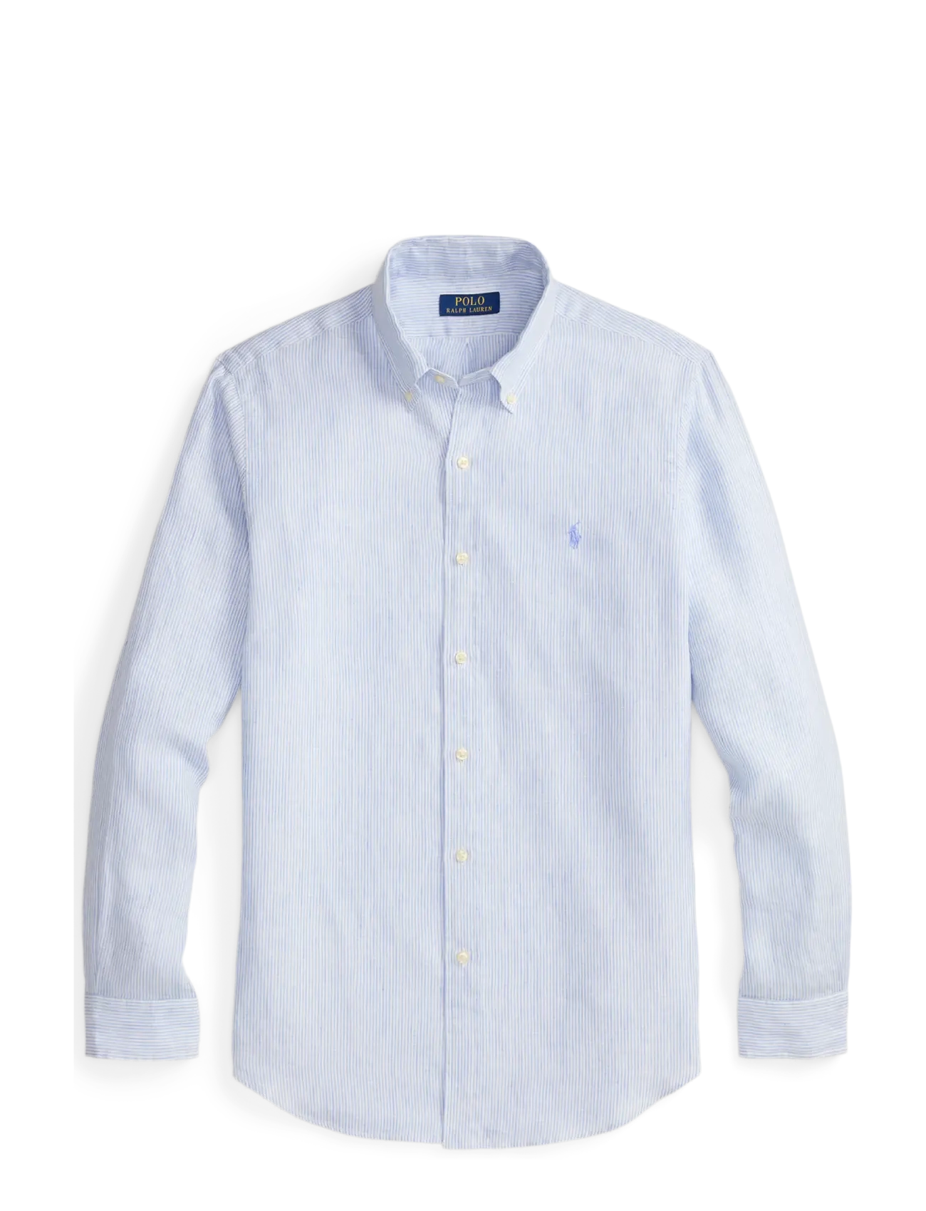 Polo Ralph Lauren Custom Fit Striped Linen Shirt, Stribet Hørskjorte, Blå, Str: S