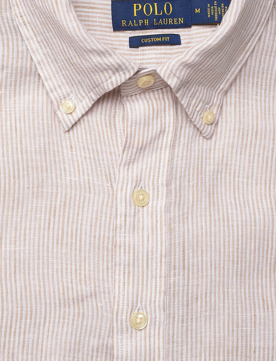 Polo Ralph Lauren - Custom Fit Striped Linen Shirt - hørskjorter - 6671h coastal bei - 2