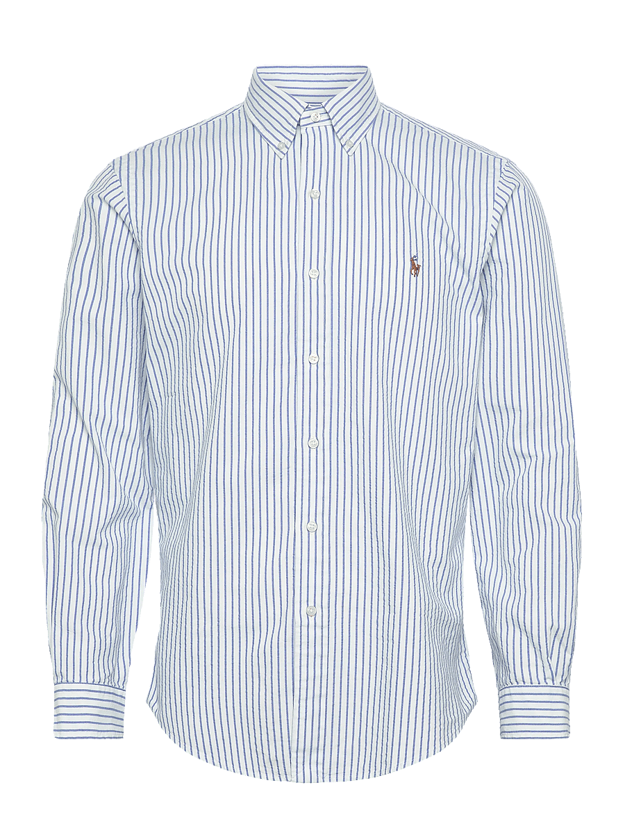 Polo Ralph Lauren - Custom Fit Seersucker Oxford Shirt - stribede skjorter - 7124c white bsr b - 0
