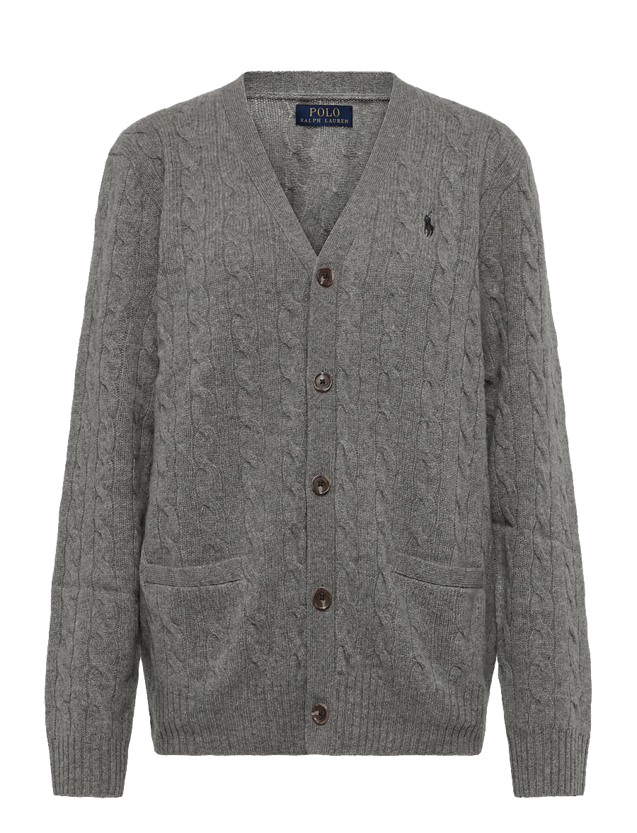 Polo Ralph Lauren - Cable-Knit Wool-Cashmere Cardigan - cardigans - fawn grey heather - 2