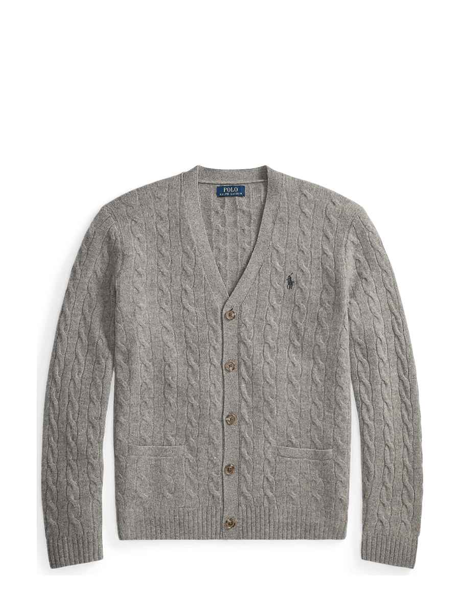 Polo Ralph Lauren - Cable-Knit Wool-Cashmere Cardigan - cardigans - fawn grey heather - 1