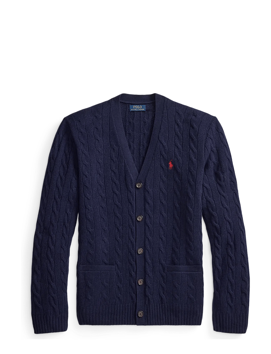 Polo Ralph Lauren - Cable-Knit Wool-Cashmere Cardigan - cardigans - hunter navy - 1