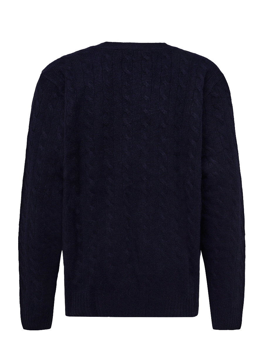 Polo Ralph Lauren - Cable-Knit Wool-Cashmere Cardigan - cardigans - hunter navy - 2