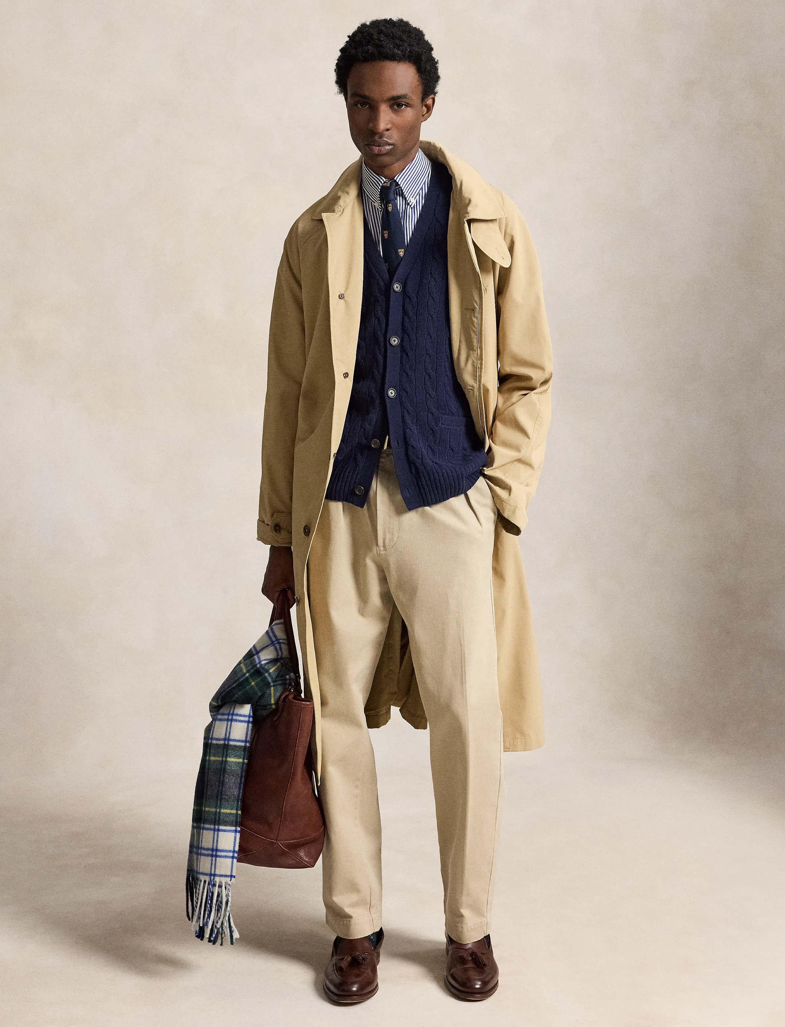Polo Ralph Lauren Cable-Knit Wool-Cashmere Cardigan, M, Navy, Strik > Cardigans, Herre