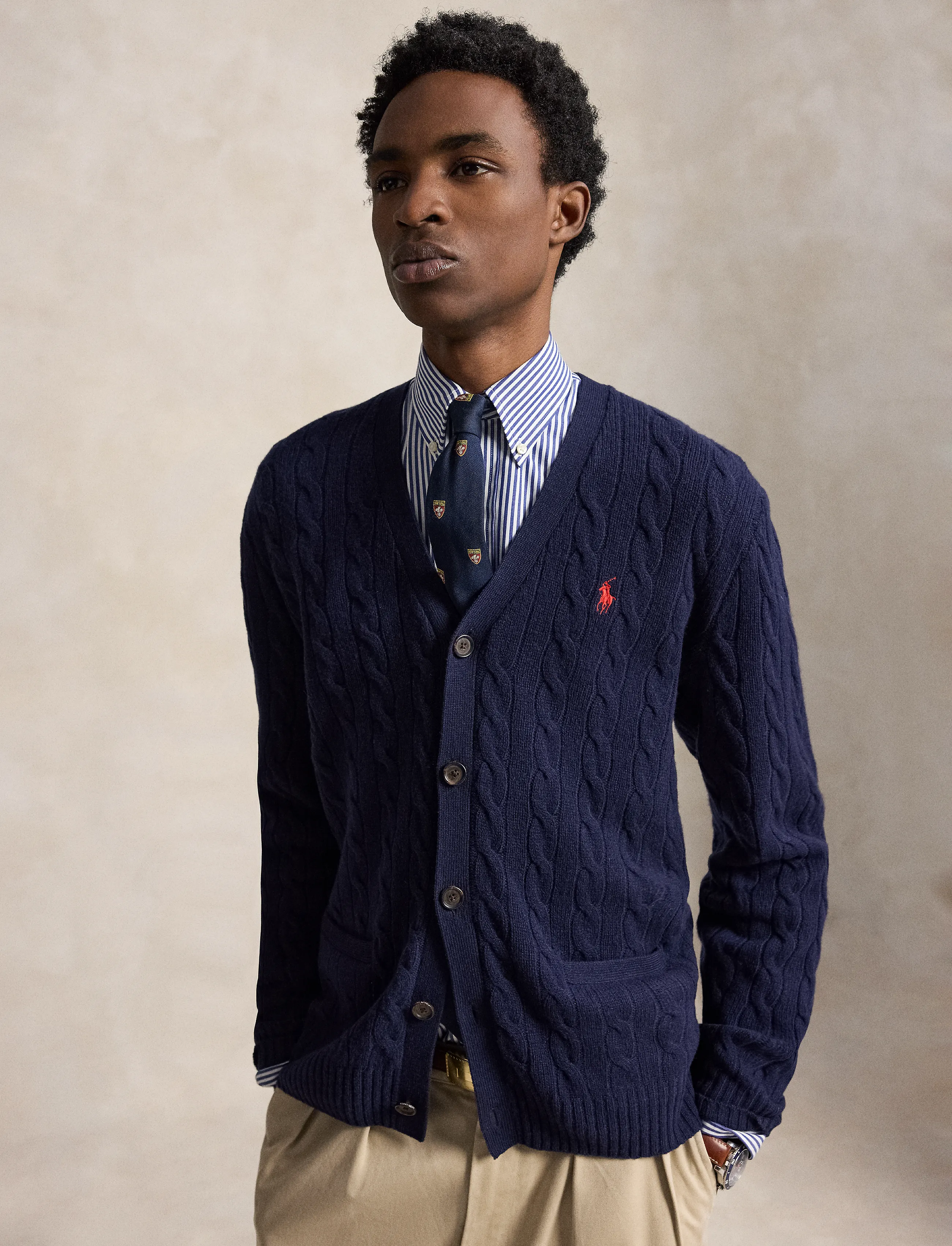 Polo Ralph Lauren - Cable-Knit Wool-Cashmere Cardigan - hunter navy - 4