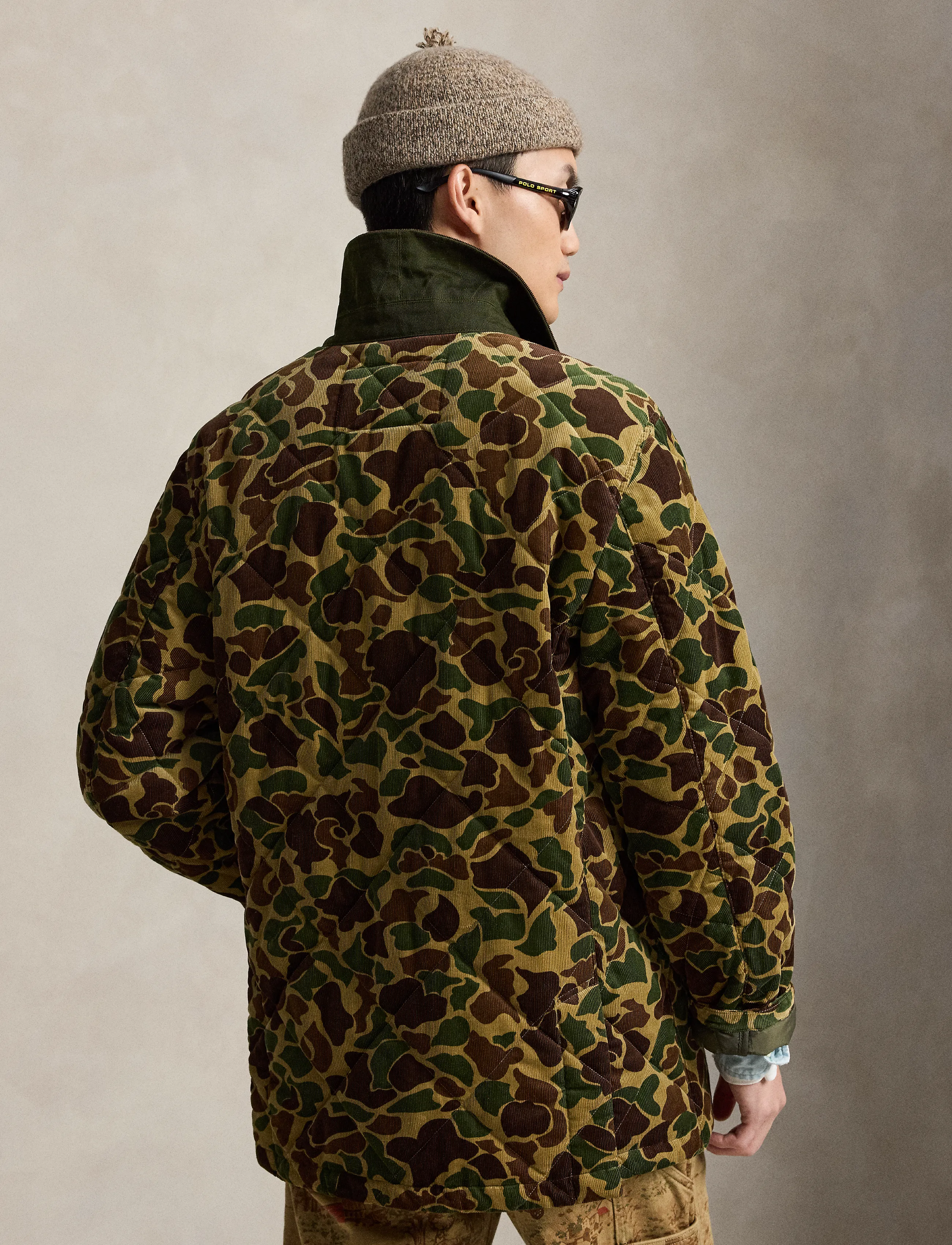 Camo-Print Quilted Corduroy Barn Coat 2