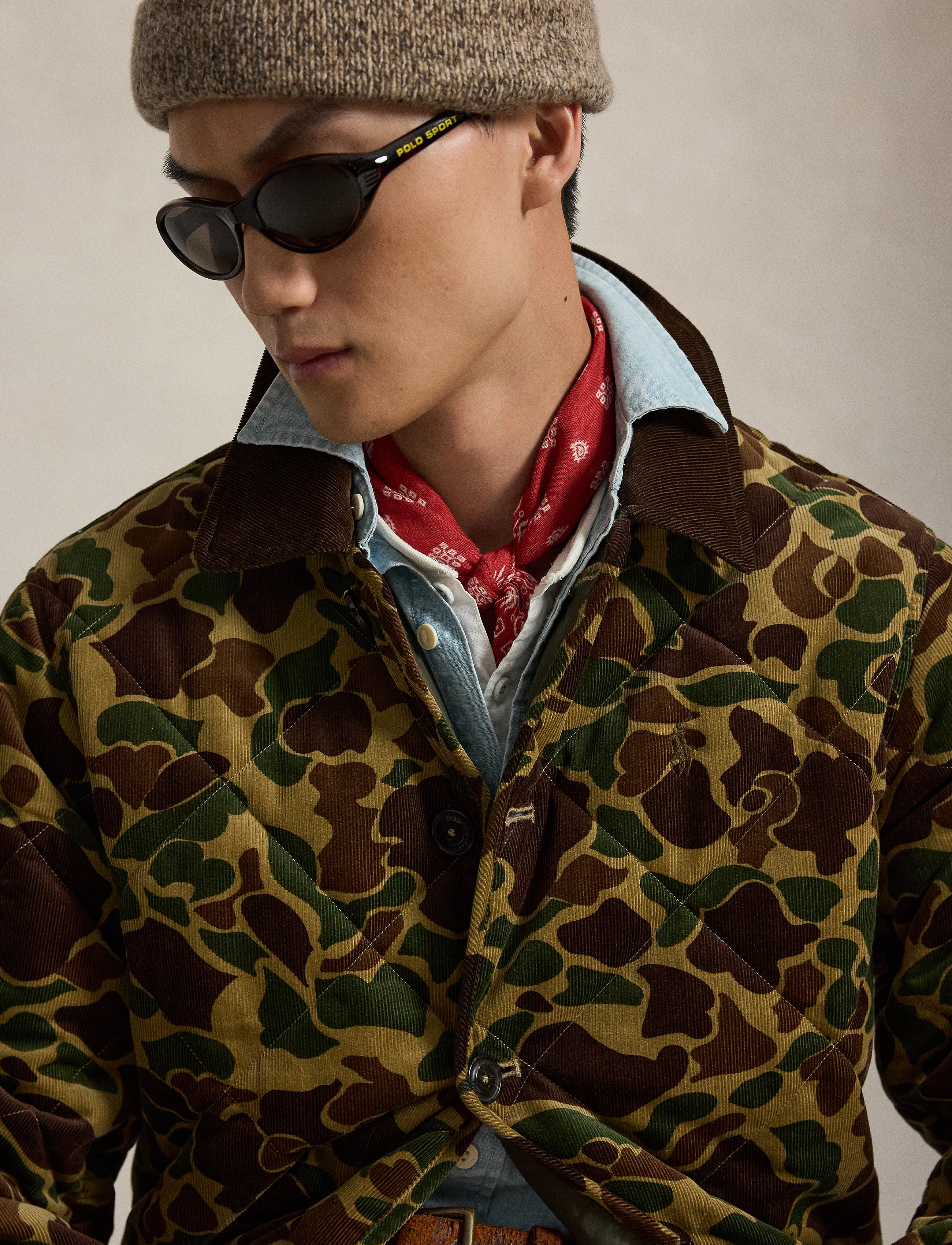Camo-Print Quilted Corduroy Barn Coat 3