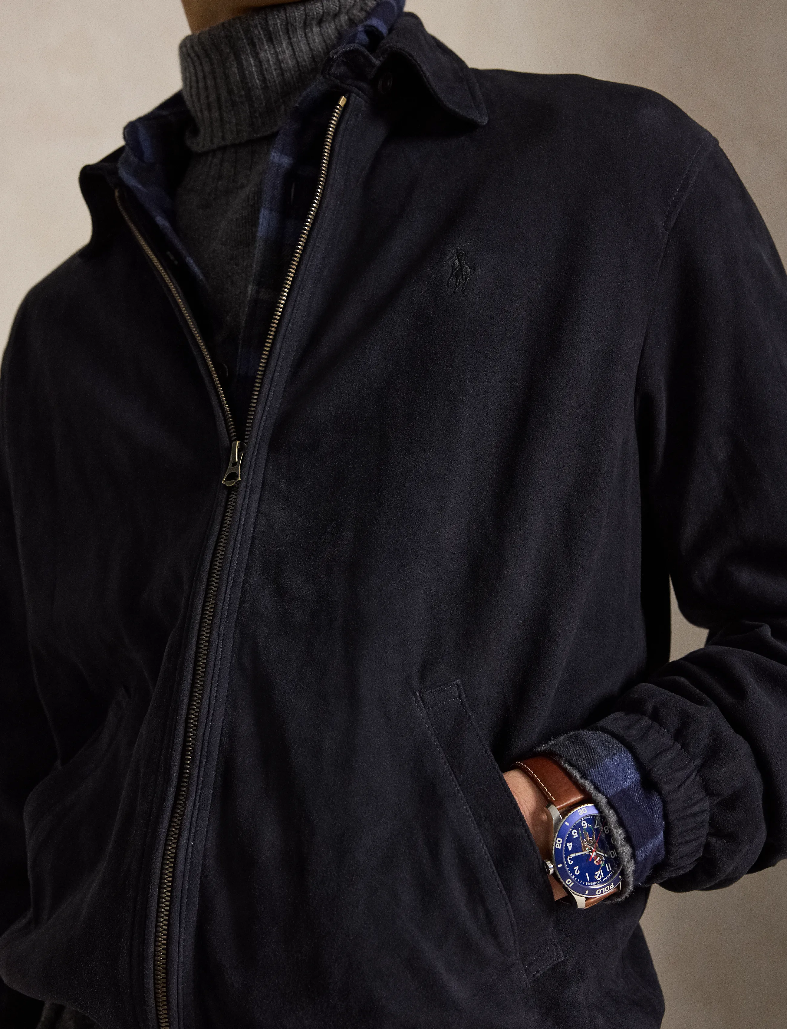 Polo Ralph Lauren - The Bayport Suede Jacket - forårsjakker - collection navy - 3