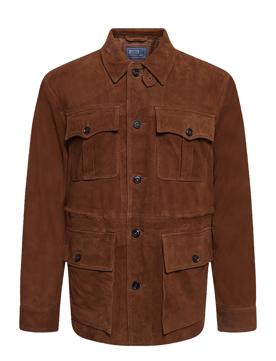 Polo Ralph Lauren - Suede Utility Jacket - Überhemden - smith brown - 2