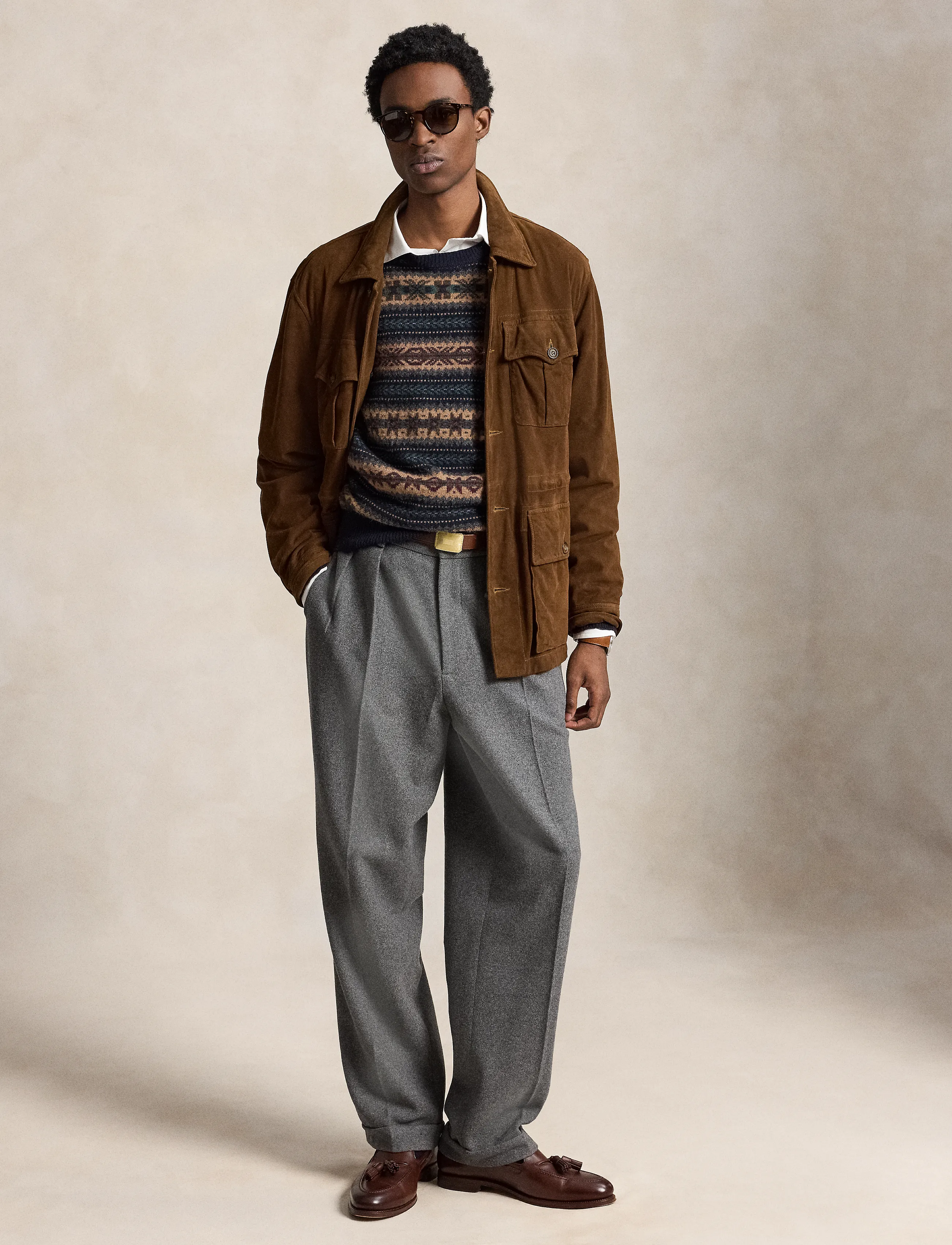 Polo Ralph Lauren Suede Utility Jacket - Lederjacken - SMITH BROWN / brown