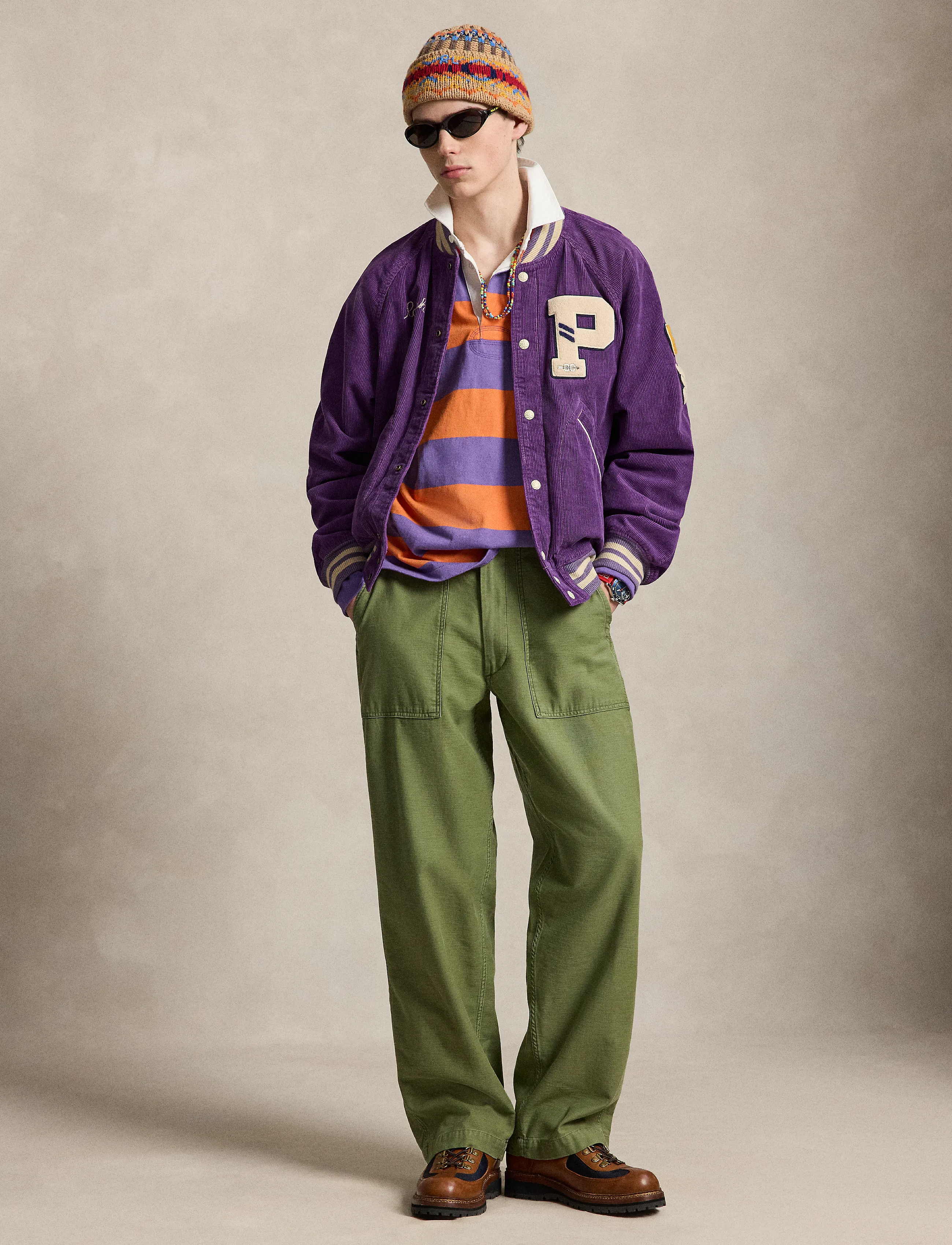 Polo Ralph Lauren Corduroy Letter Jacket - Nach Stil kaufen - NEW VIOLET WASHED / purple