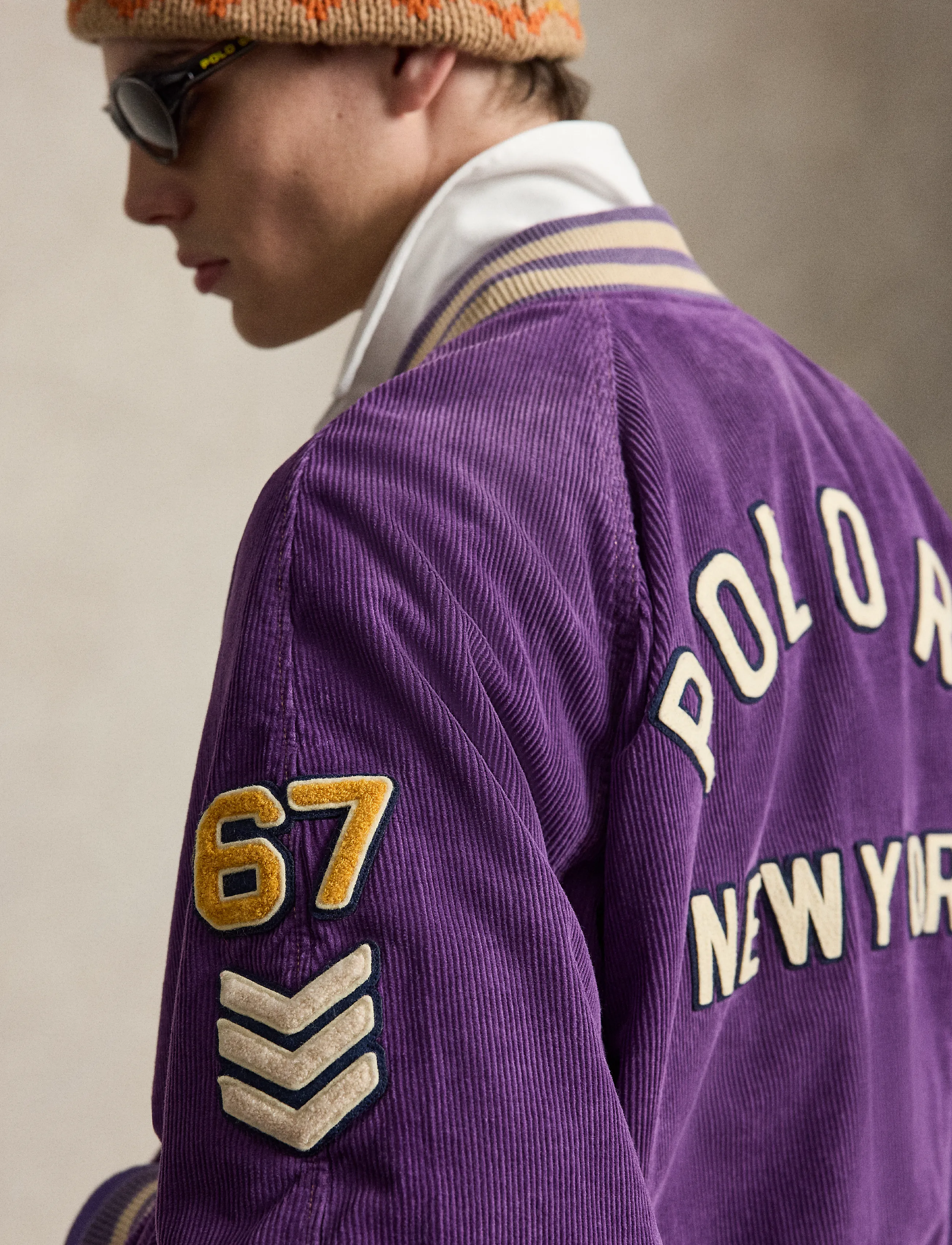 Polo Ralph Lauren - Corduroy Letter Jacket - varsity-jacken - new violet washed - 4
