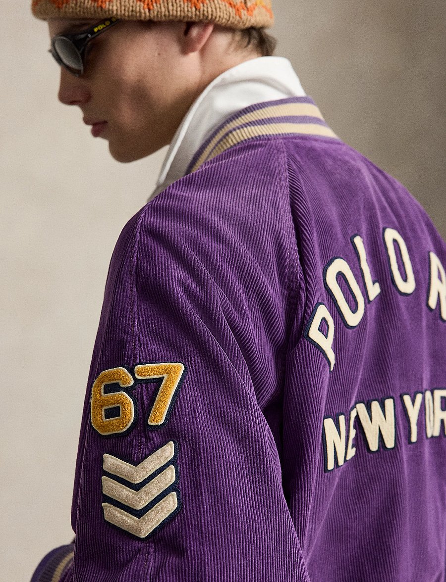 Polo Ralph Lauren - Corduroy Letter Jacket - varsity-jacken - new violet washed - 4