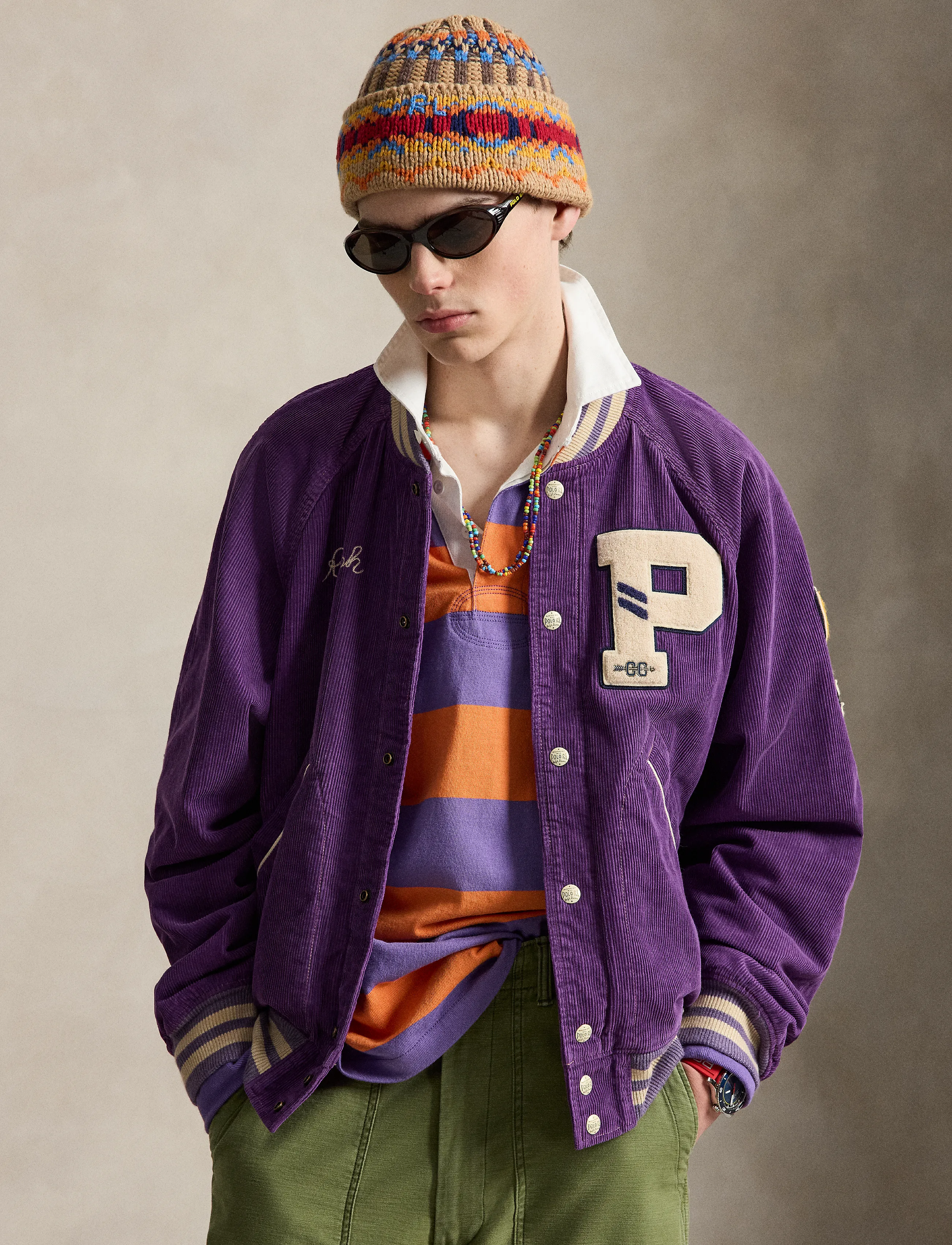 Polo Ralph Lauren - Corduroy Letter Jacket - varsity-jacken - new violet washed - 5