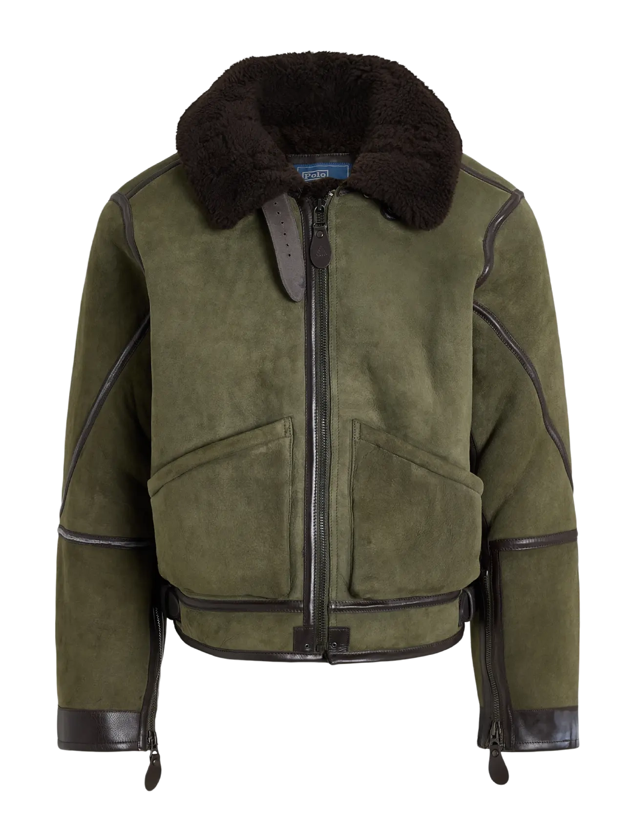 Polo Ralph Lauren Shearling Flight Jacket - Shop by occasion - MYRTLE GREEN/DARK / khaki/green