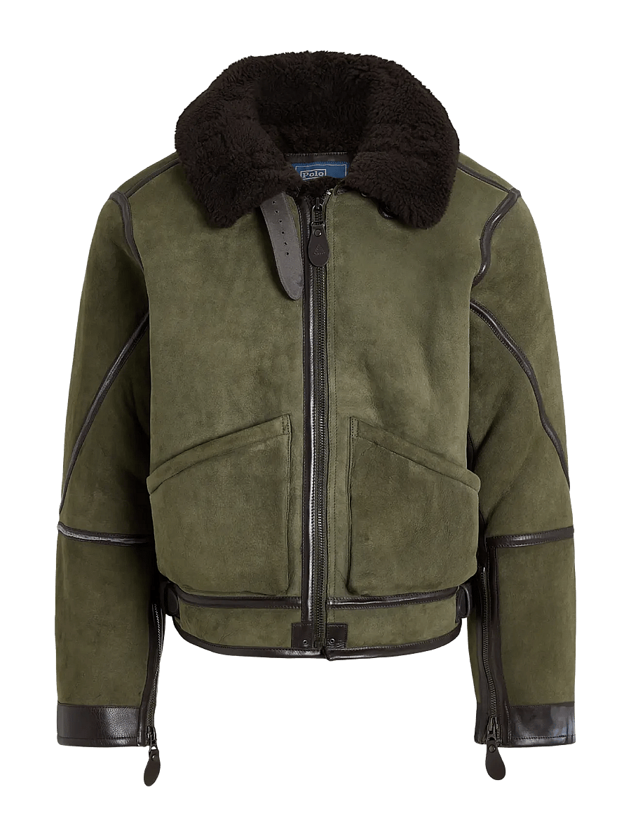 Polo Ralph Lauren - Shearling Flight Jacket - forårsjakker - myrtle green/dark - 0