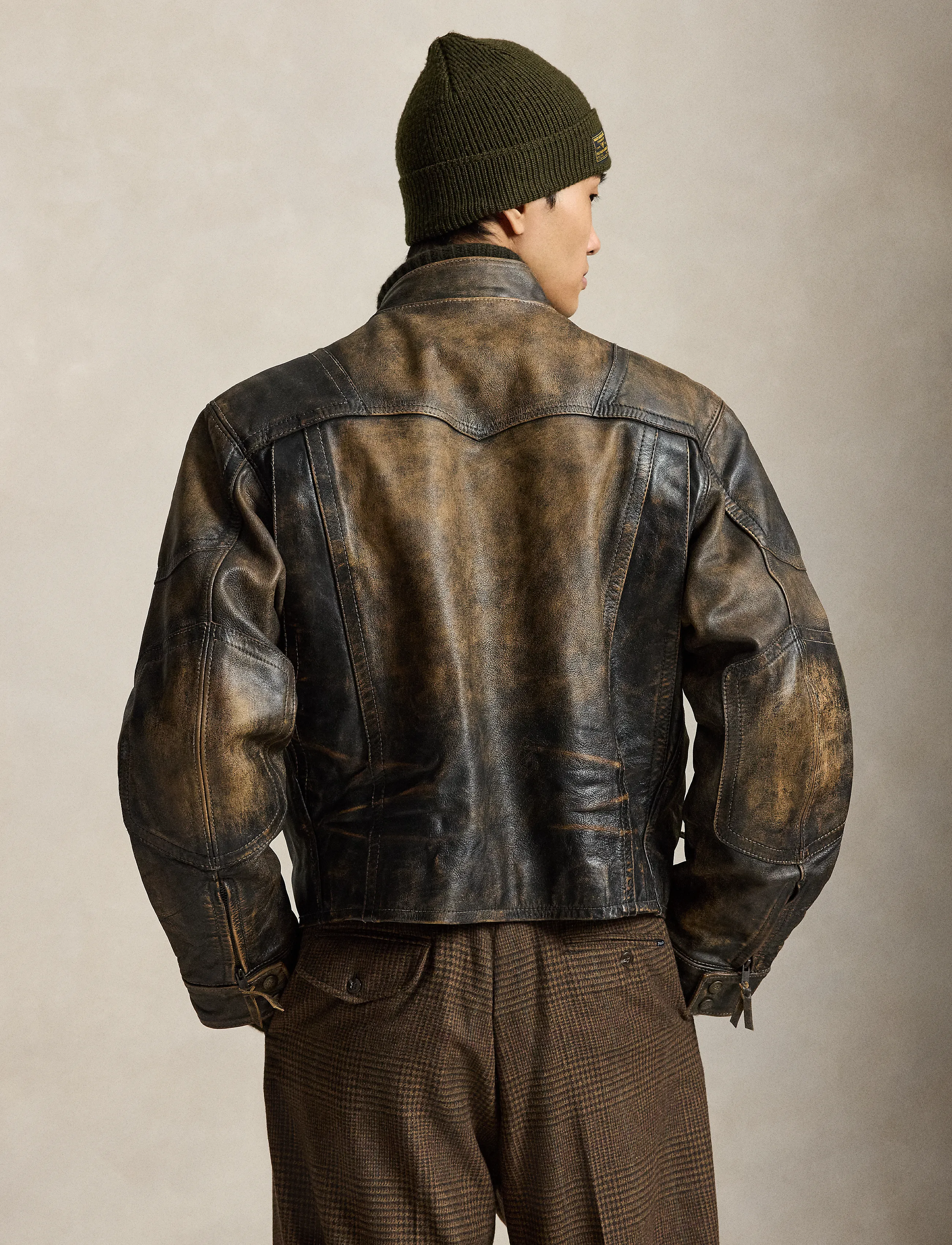 Polo Ralph Lauren - Leather Motorcycle Jacket - brown/black amber - 4