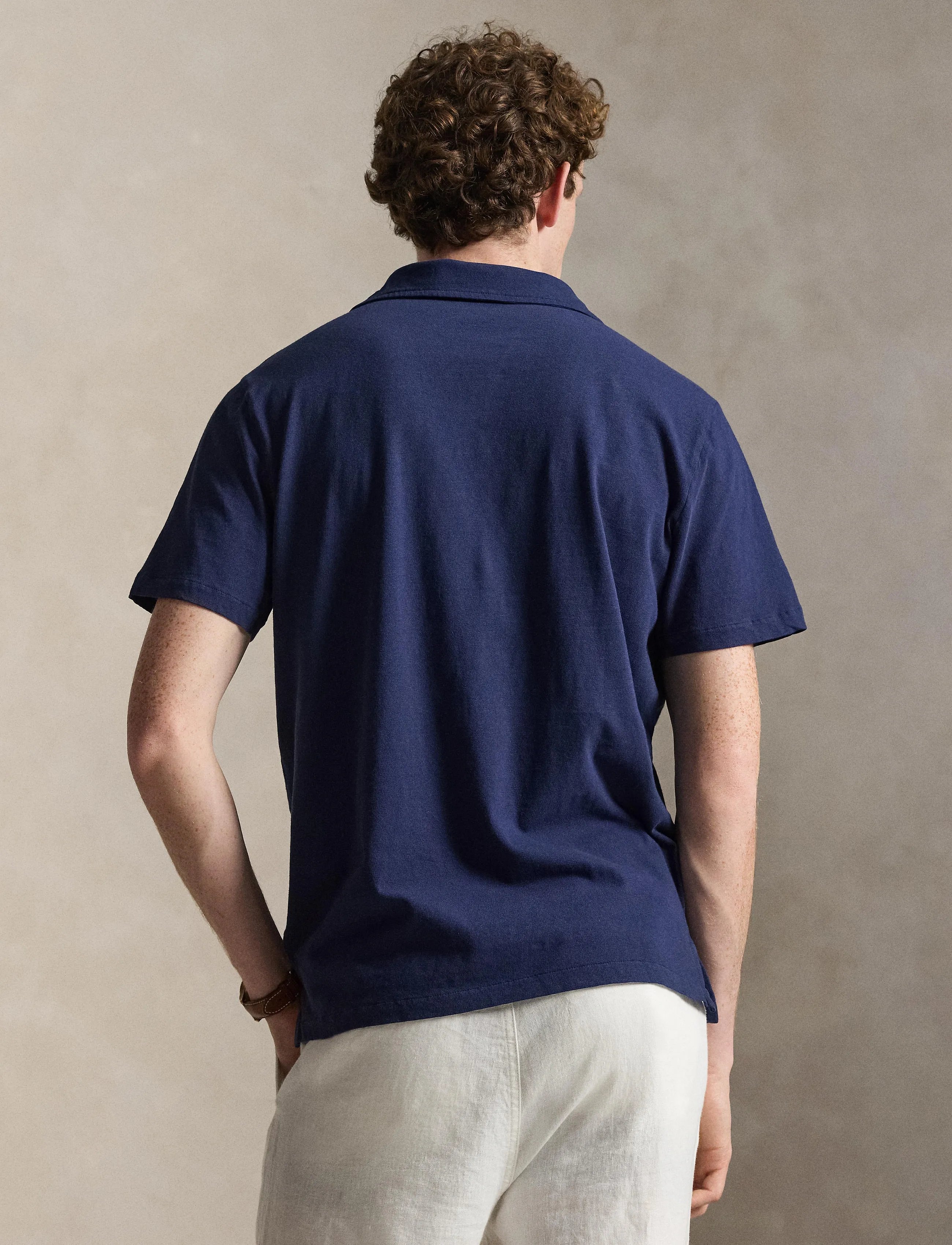 Polo Ralph Lauren - Standard Fit Cotton-Linen Polo Shirt - kortærmede poloer - newport navy/navy - 3
