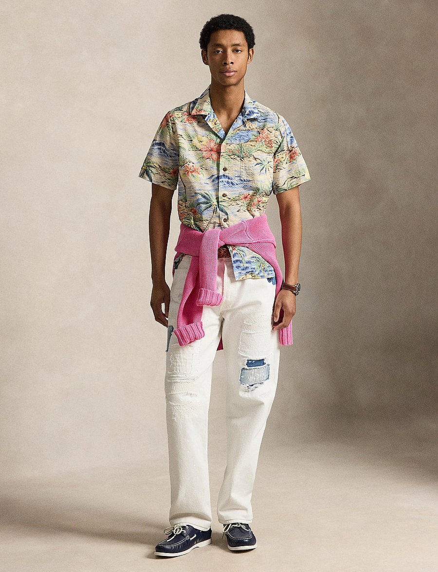 Polo Ralph Lauren - SEERSUCKER KNIT-WVN-SHIRT - tavalised t-särgid - 7220 harbor cove - 0