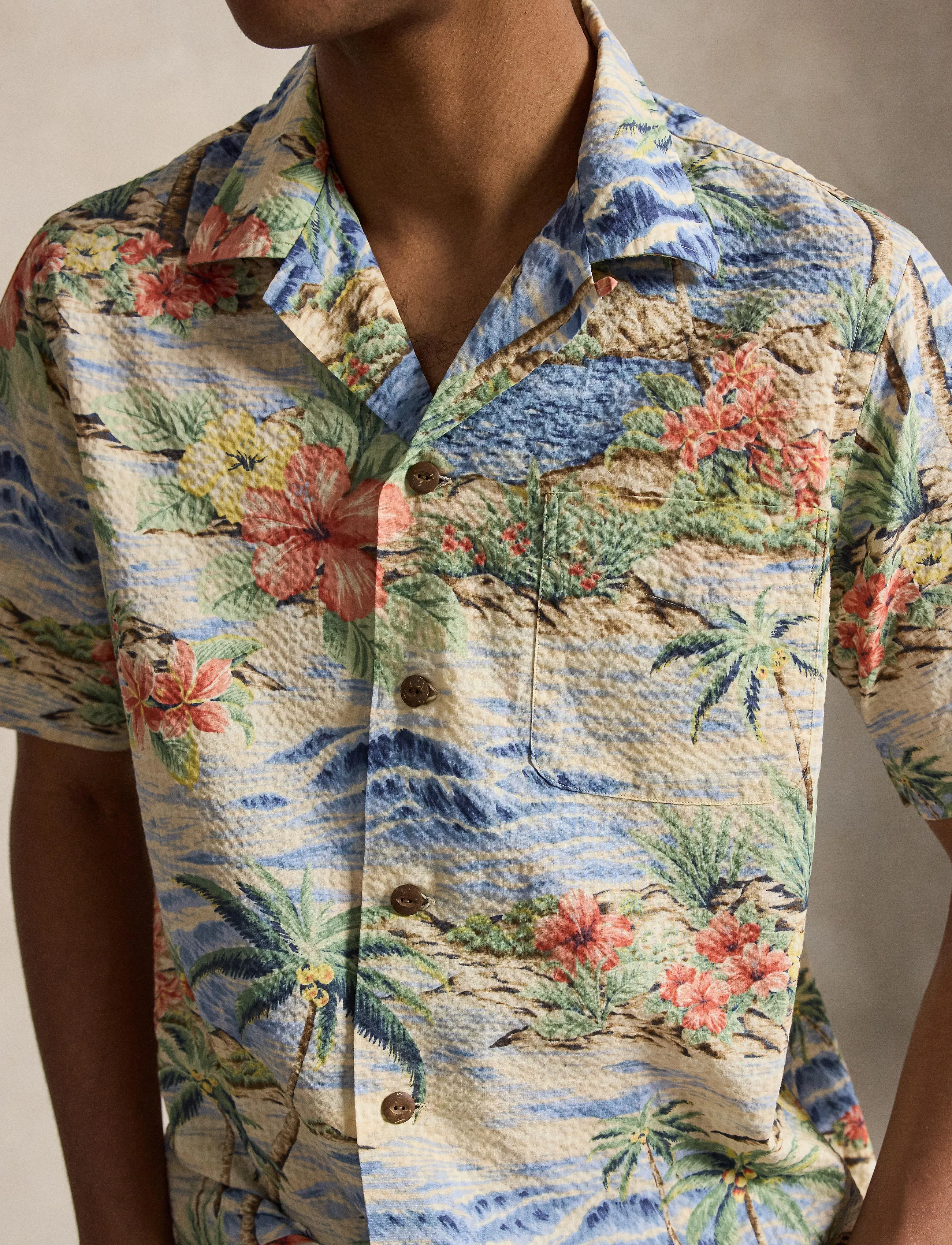 Polo Ralph Lauren - SEERSUCKER KNIT-WVN-SHIRT - basic skjorter - 7220 harbor cove - 4