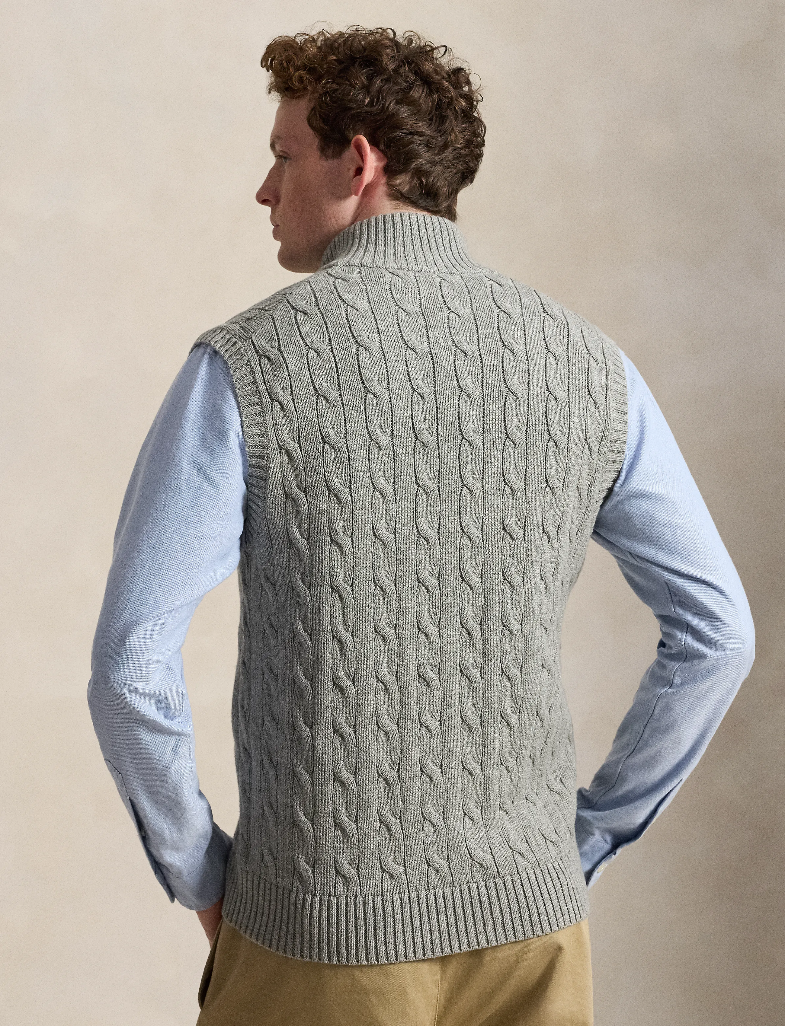 Polo Ralph Lauren Cable-Knit Cotton Sweater Vest västar herr – bild 2