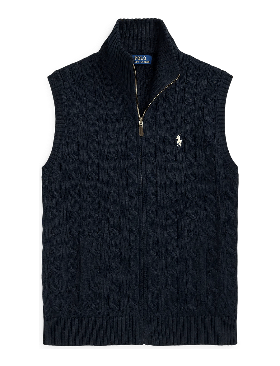 Polo Ralph Lauren - 5/1 ROVING COTTON-SWEATER-VEST - strikveste - hunter navy w/ c8 - 1