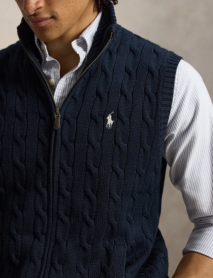 Polo Ralph Lauren - 5/1 ROVING COTTON-SWEATER-VEST - strikveste - hunter navy w/ c8 - 3