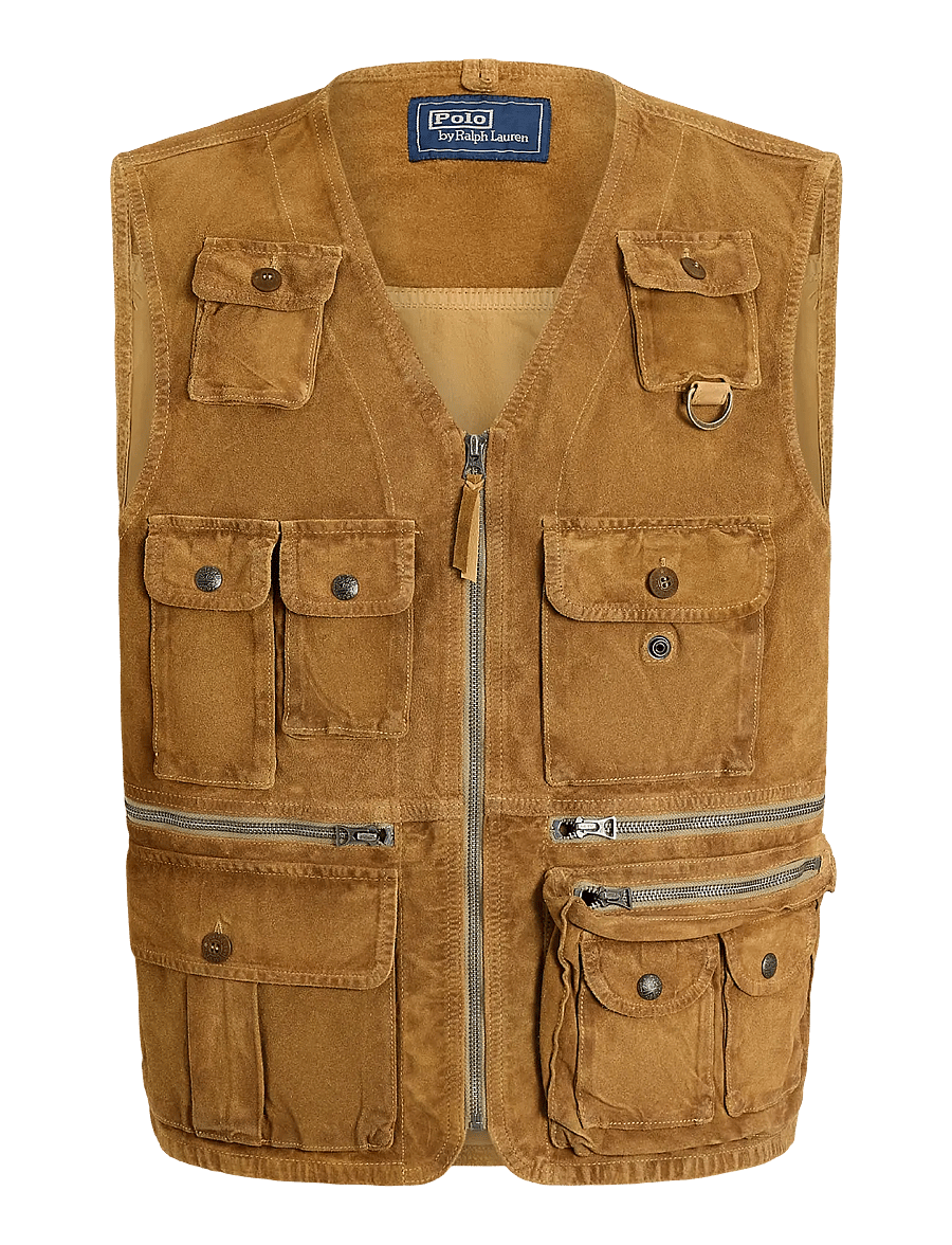 Polo Ralph Lauren - Suede Utility Vest - västar - camel - 0