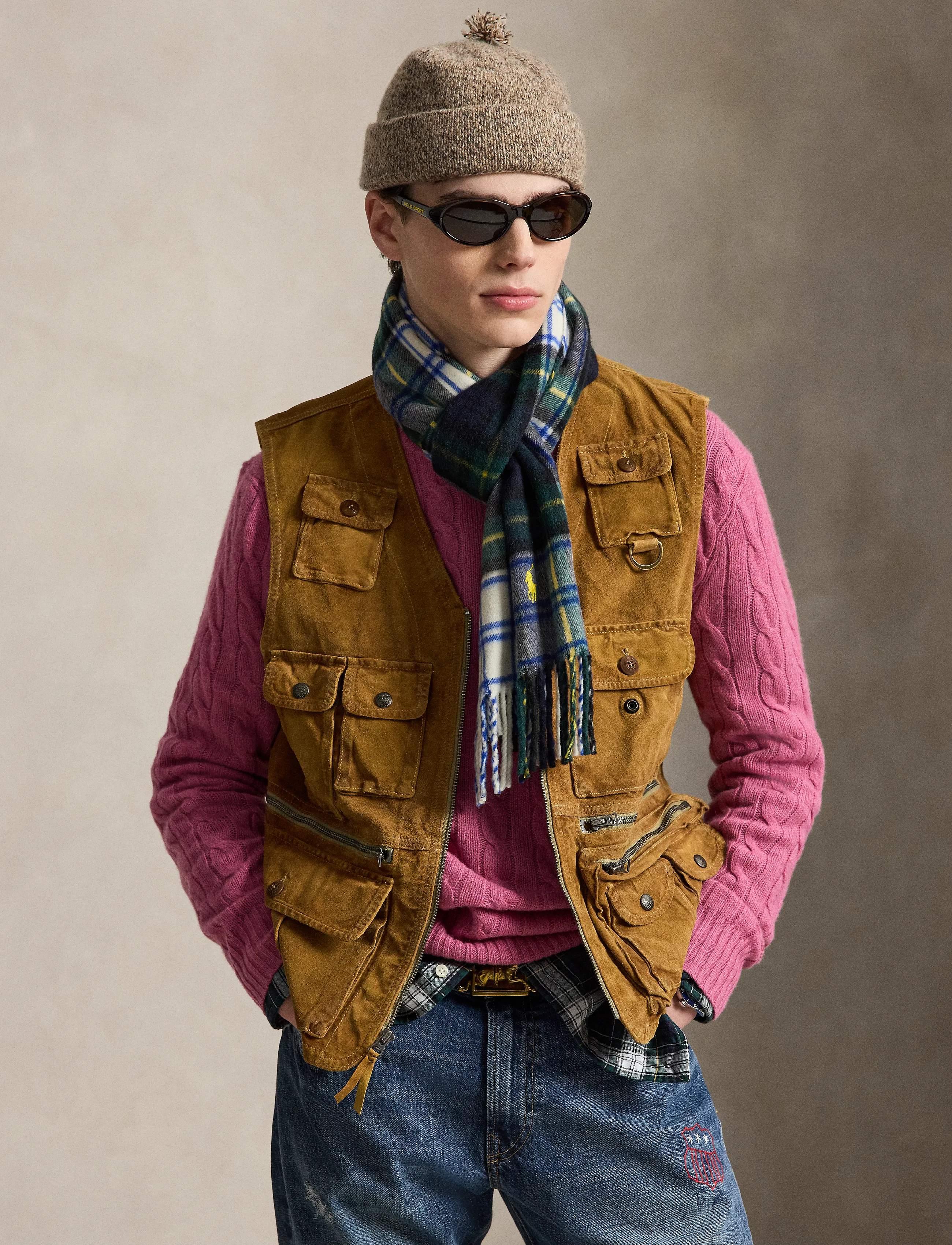 Polo Ralph Lauren Suede Utility Vest - Üleriided - CAMEL / brown