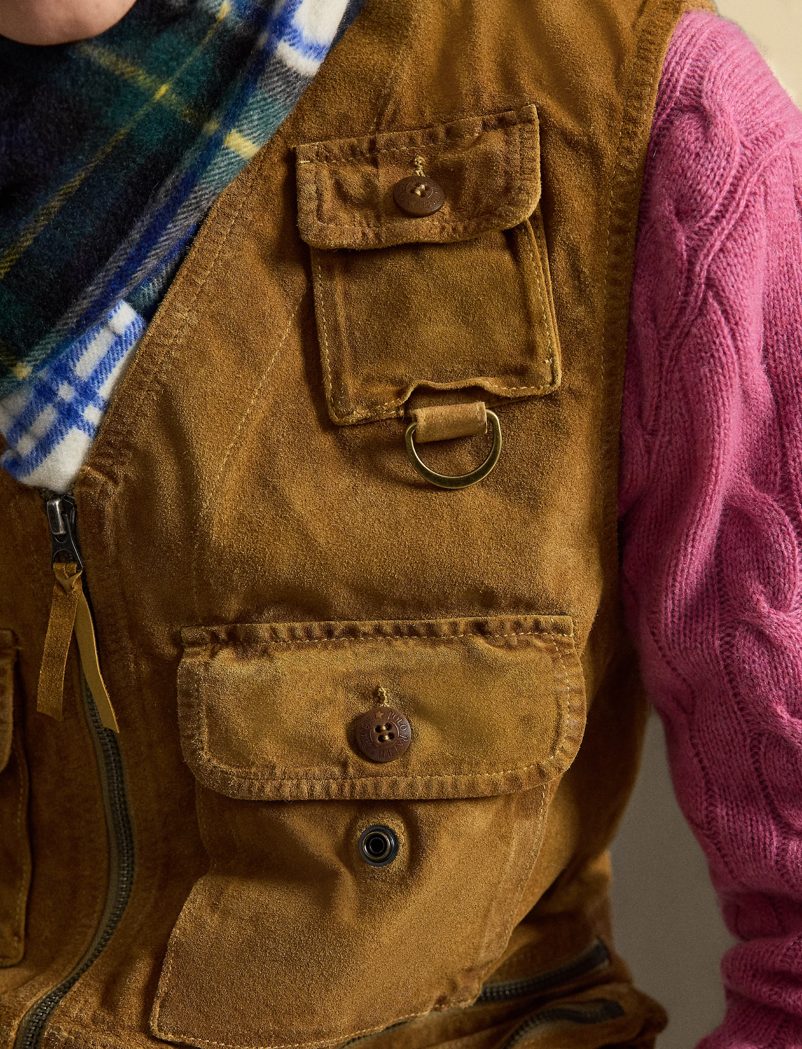 Polo Ralph Lauren - Suede Utility Vest - vests - camel - 4