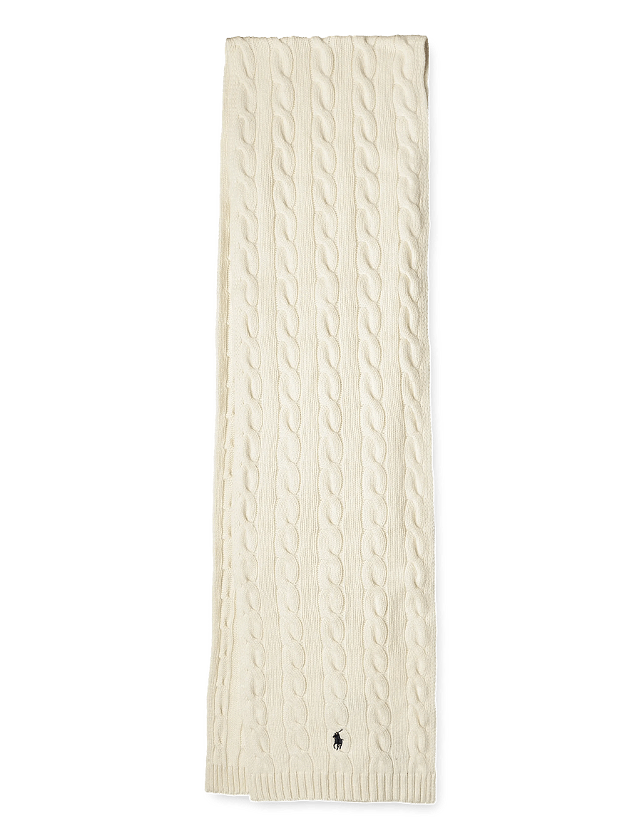 Polo Ralph Lauren - Cable-Knit Wool-Cashmere Scarf - talvesallid - andover cream - 0