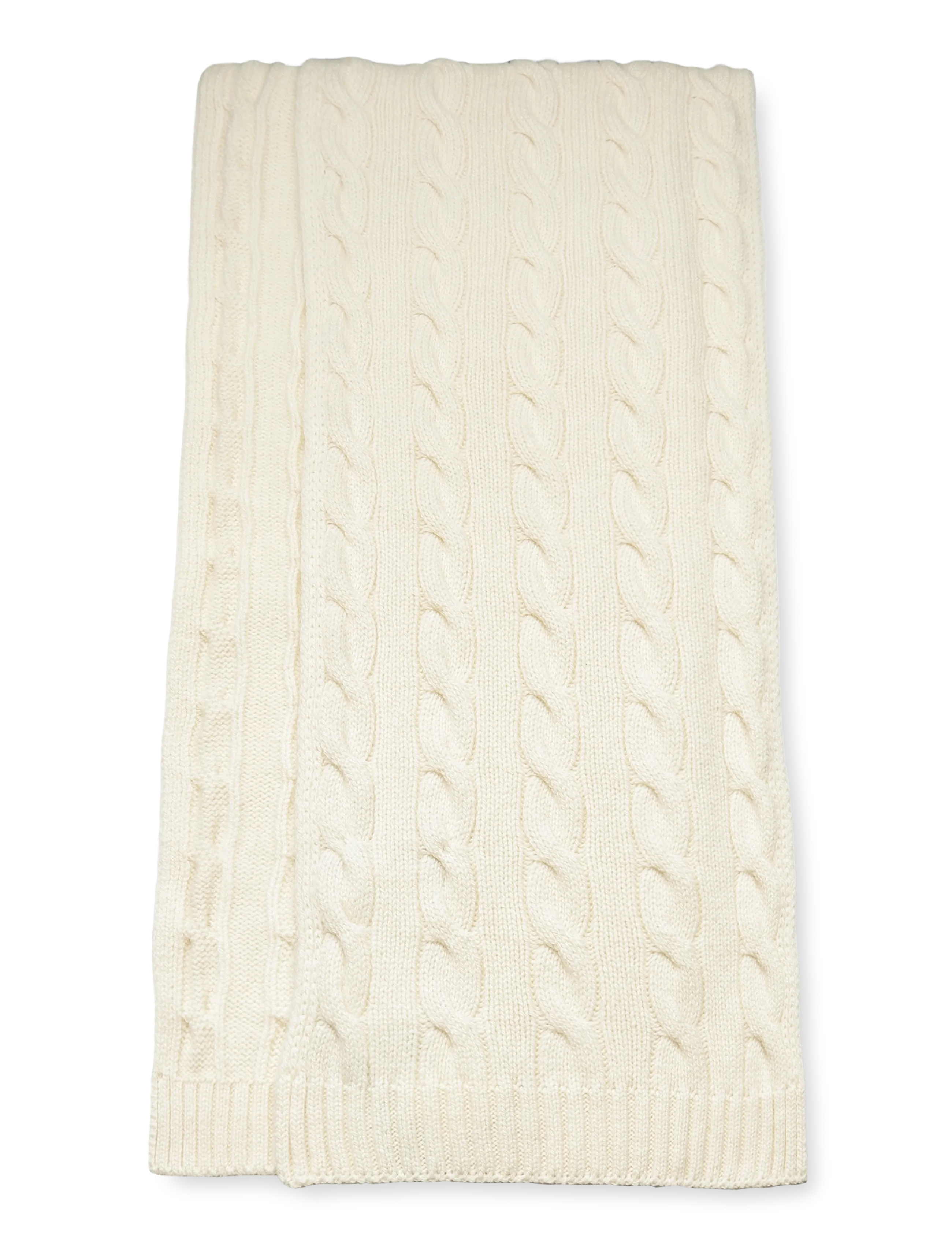 Polo Ralph Lauren - Cable-Knit Wool-Cashmere Scarf - talvesallid - andover cream - 1