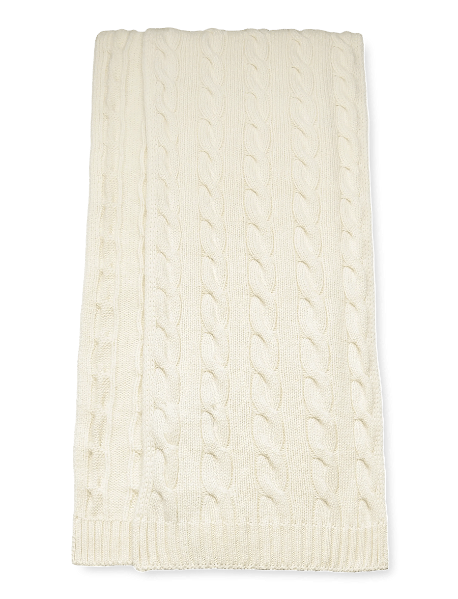 Polo Ralph Lauren - Cable-Knit Wool-Cashmere Scarf - talvesallid - andover cream - 1