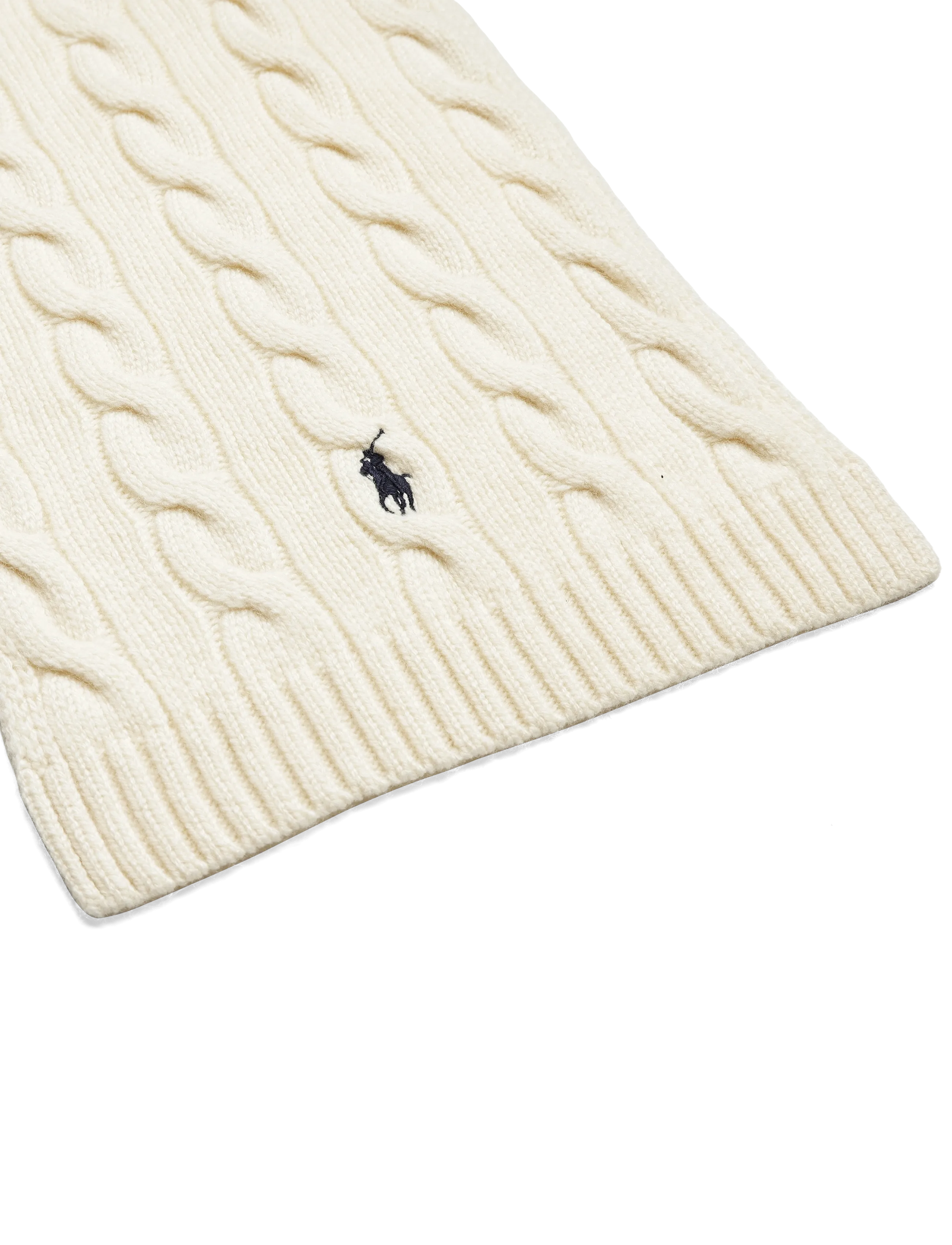 Polo Ralph Lauren - Cable-Knit Wool-Cashmere Scarf - talvesallid - andover cream - 2
