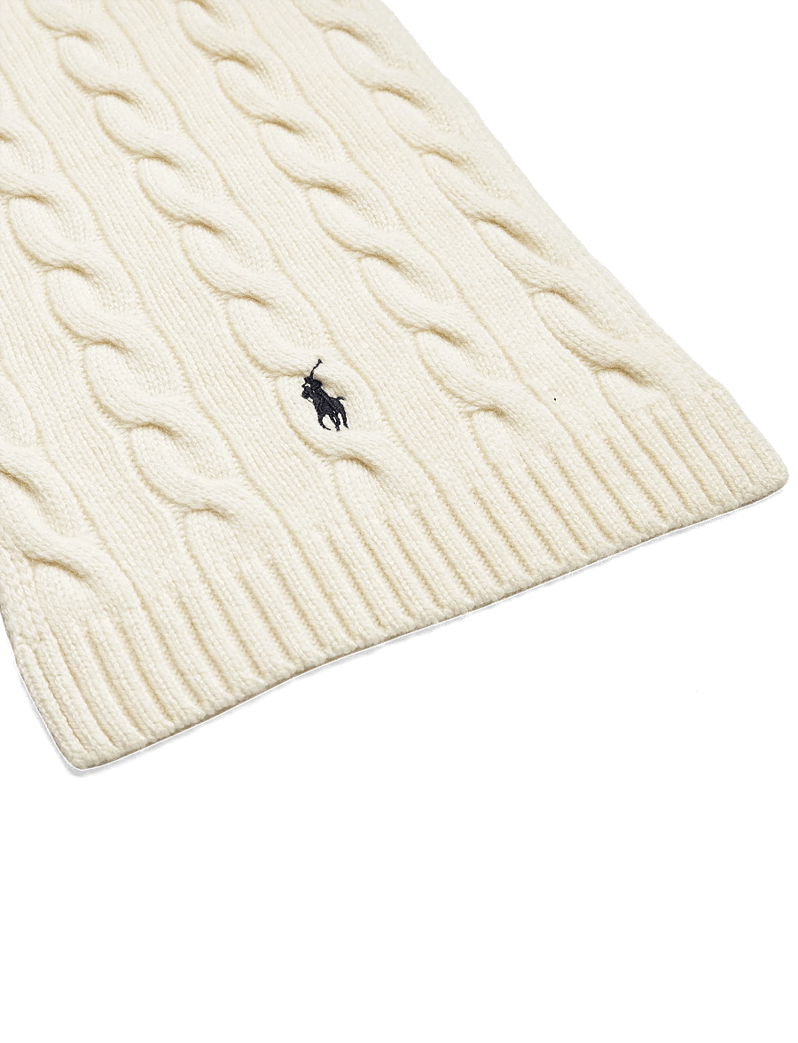 Polo Ralph Lauren - Cable-Knit Wool-Cashmere Scarf - talvesallid - andover cream - 2